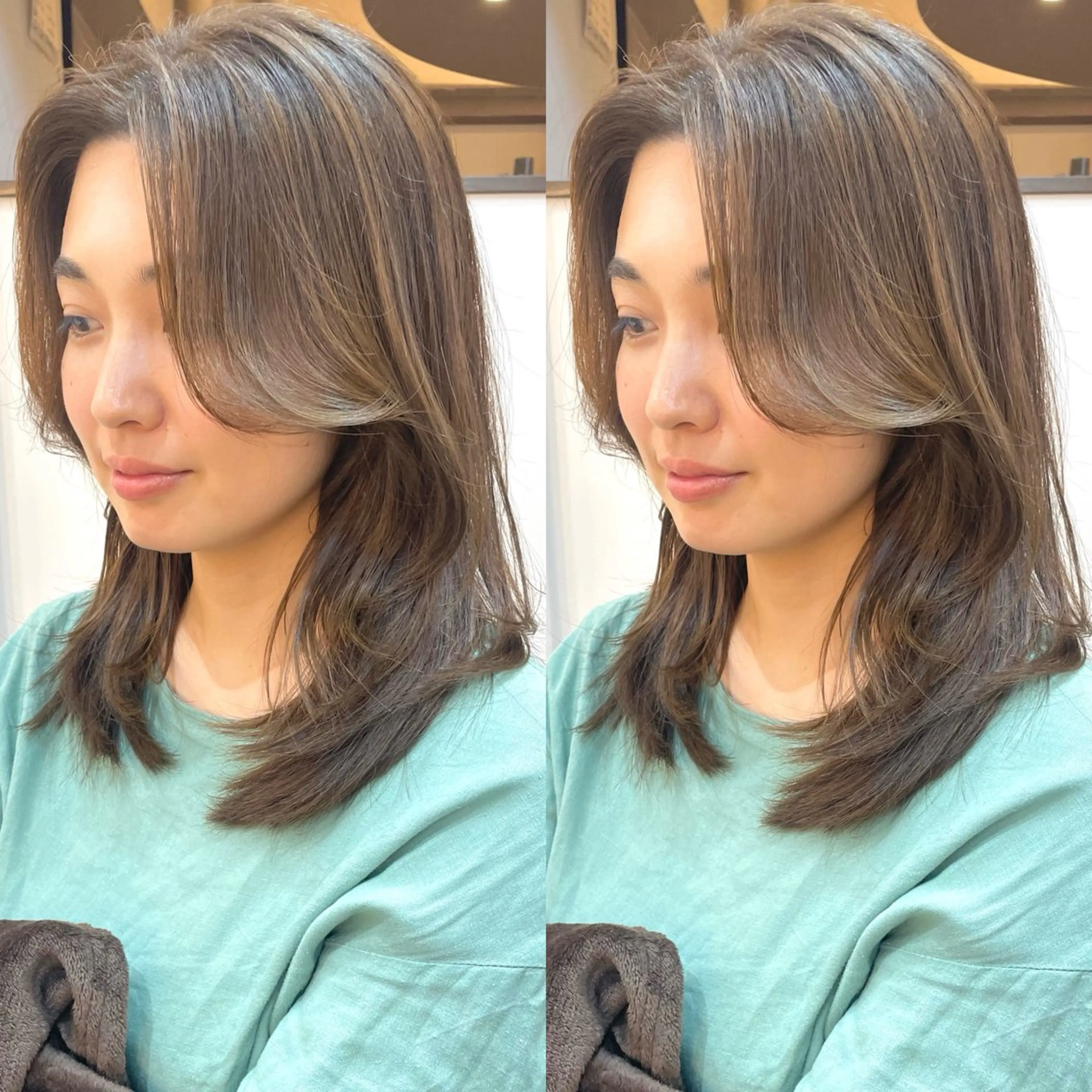 ミディアム カラー カット ヘアカラー トリートメント ヘアセット ブリーチ無しダブル カラー🦕まどかのヘアスタイル