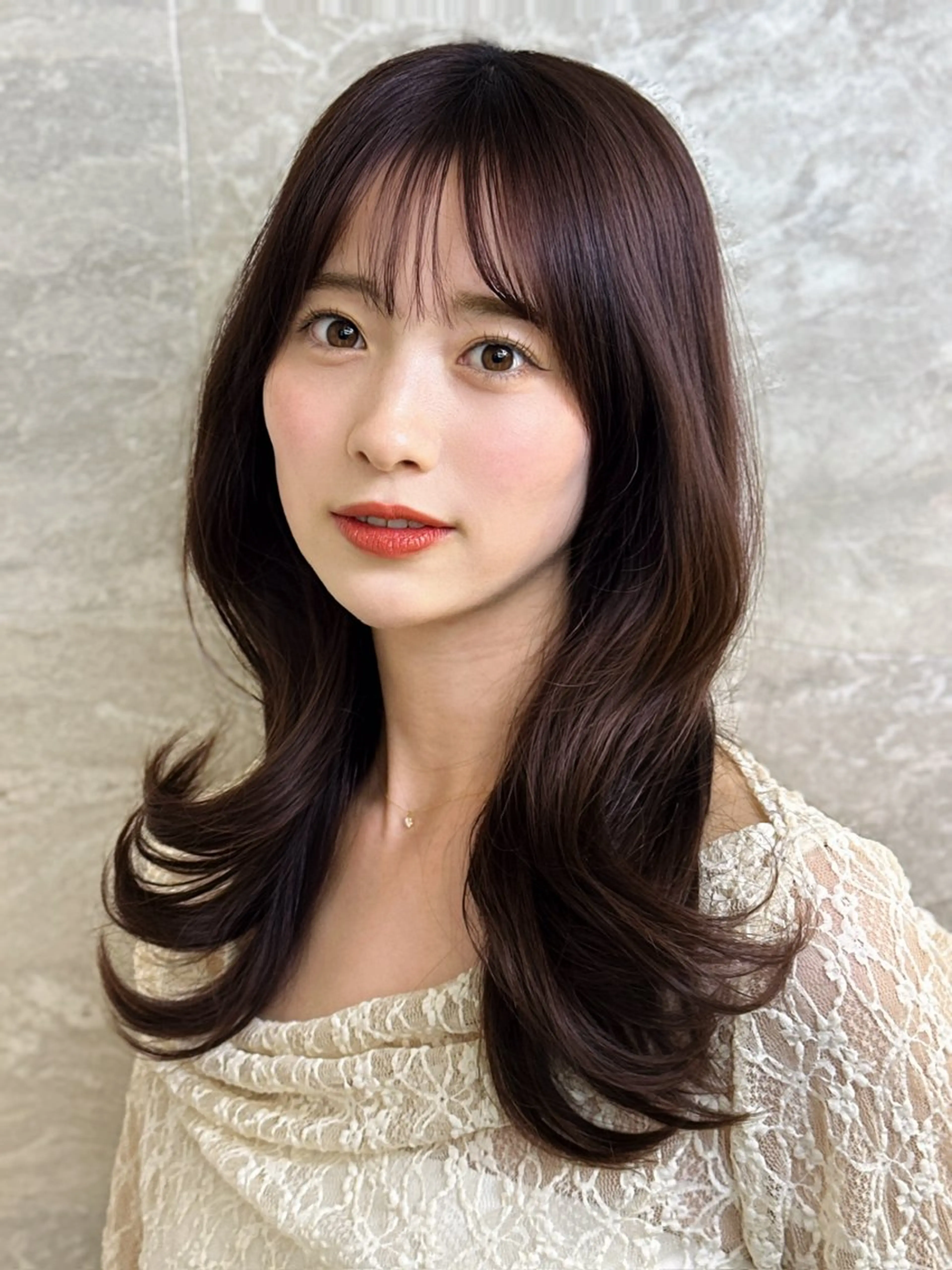 ロング カット 縮毛矯正 顔周り/韓国レイヤー /髪質改善/小原幹太のヘアスタイル