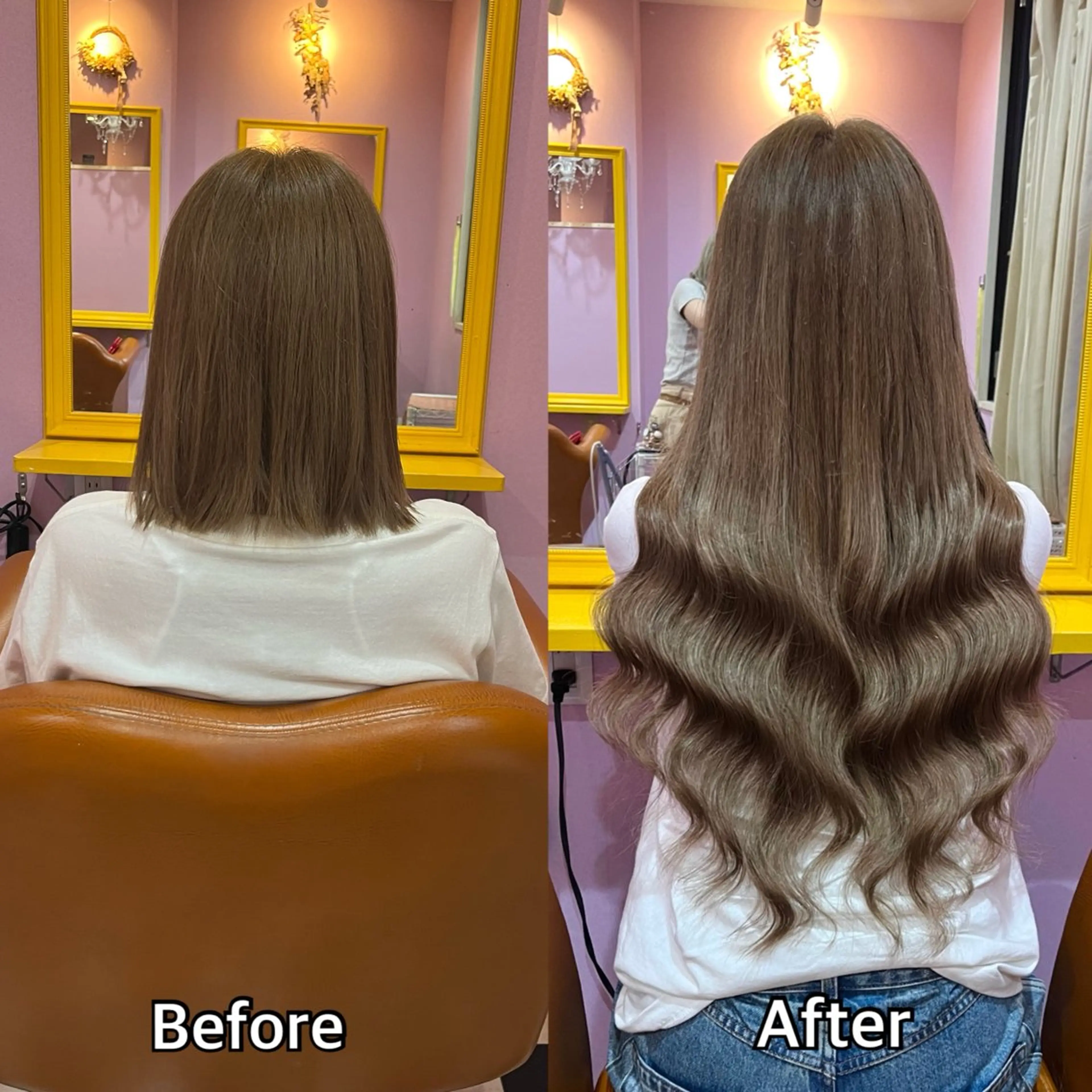 ロング シール+ちび編み込み エクステ梅田🐨のヘアスタイル