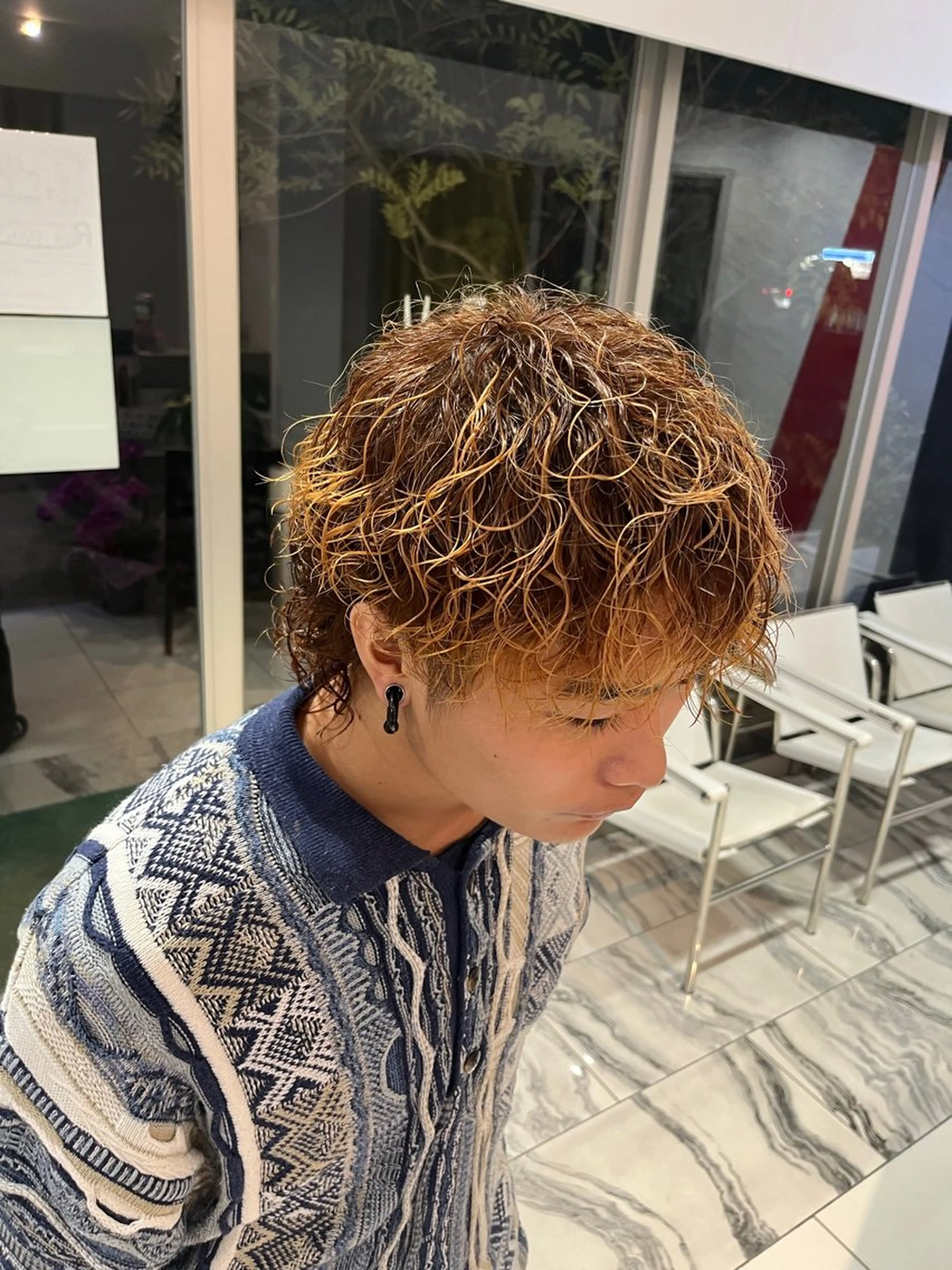 ショート パーマ メンズ EARTH/A高松レインボーロード店所属・米谷 理玖のヘアスタイル