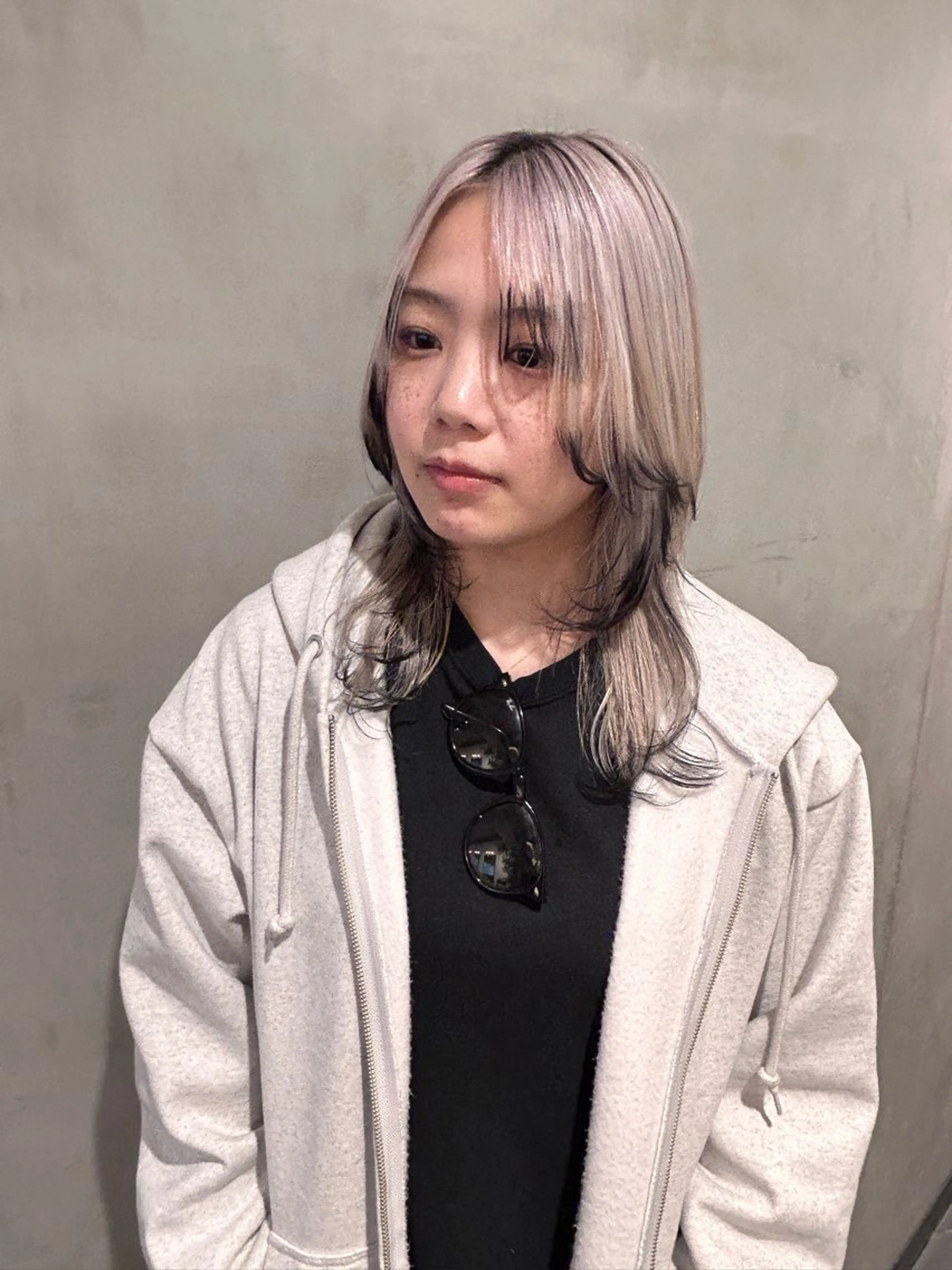 ミディアム カラー デザインカラー 顔まわり/暖色 可愛い特化🎀ゆうなのヘアスタイル