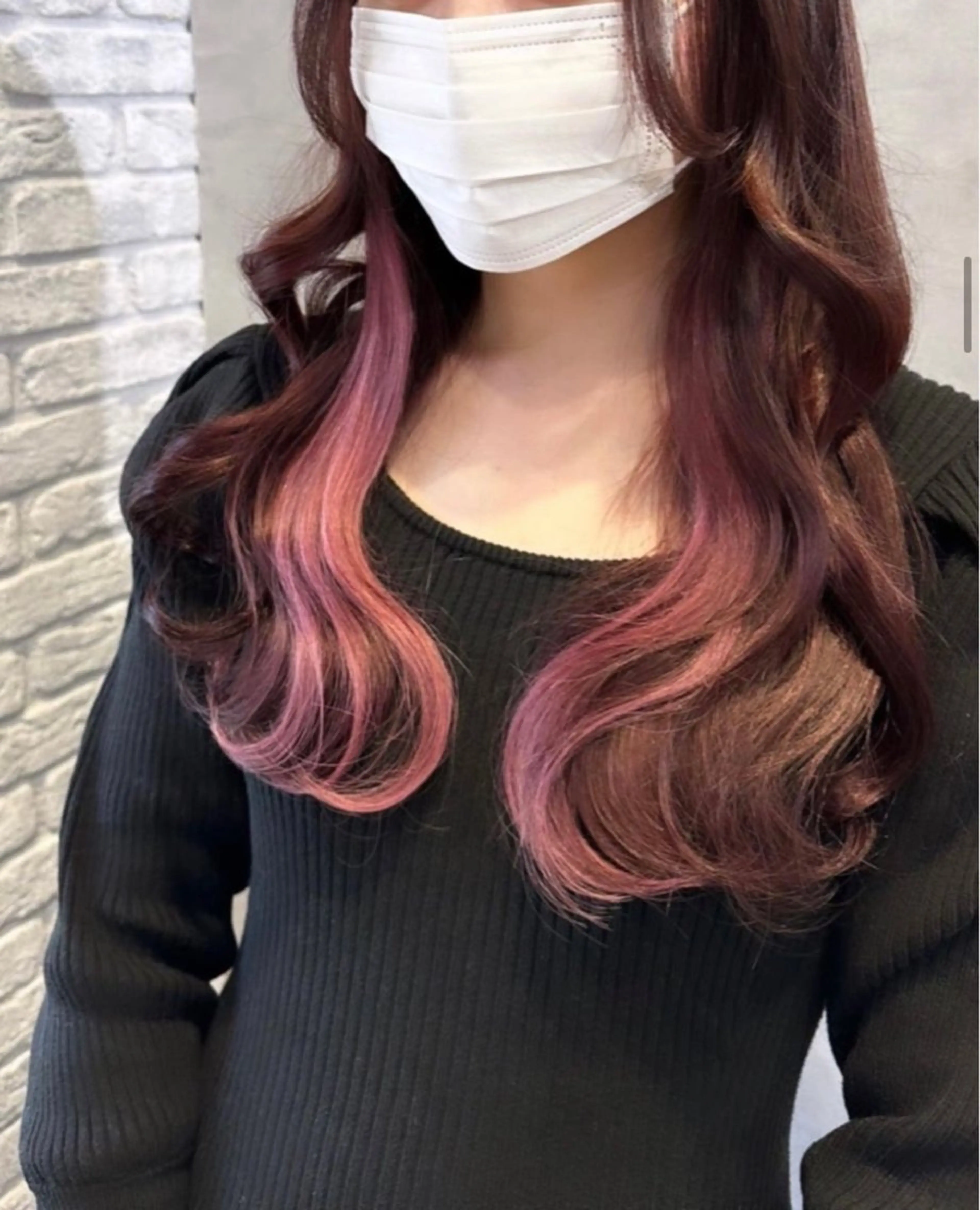 ロング カラー ブリーチ ブラウンカラー ピンクカラー ピンクブラウン エクステ エクステ 【原宿プルエクステ】 NANAMIのヘアスタイル