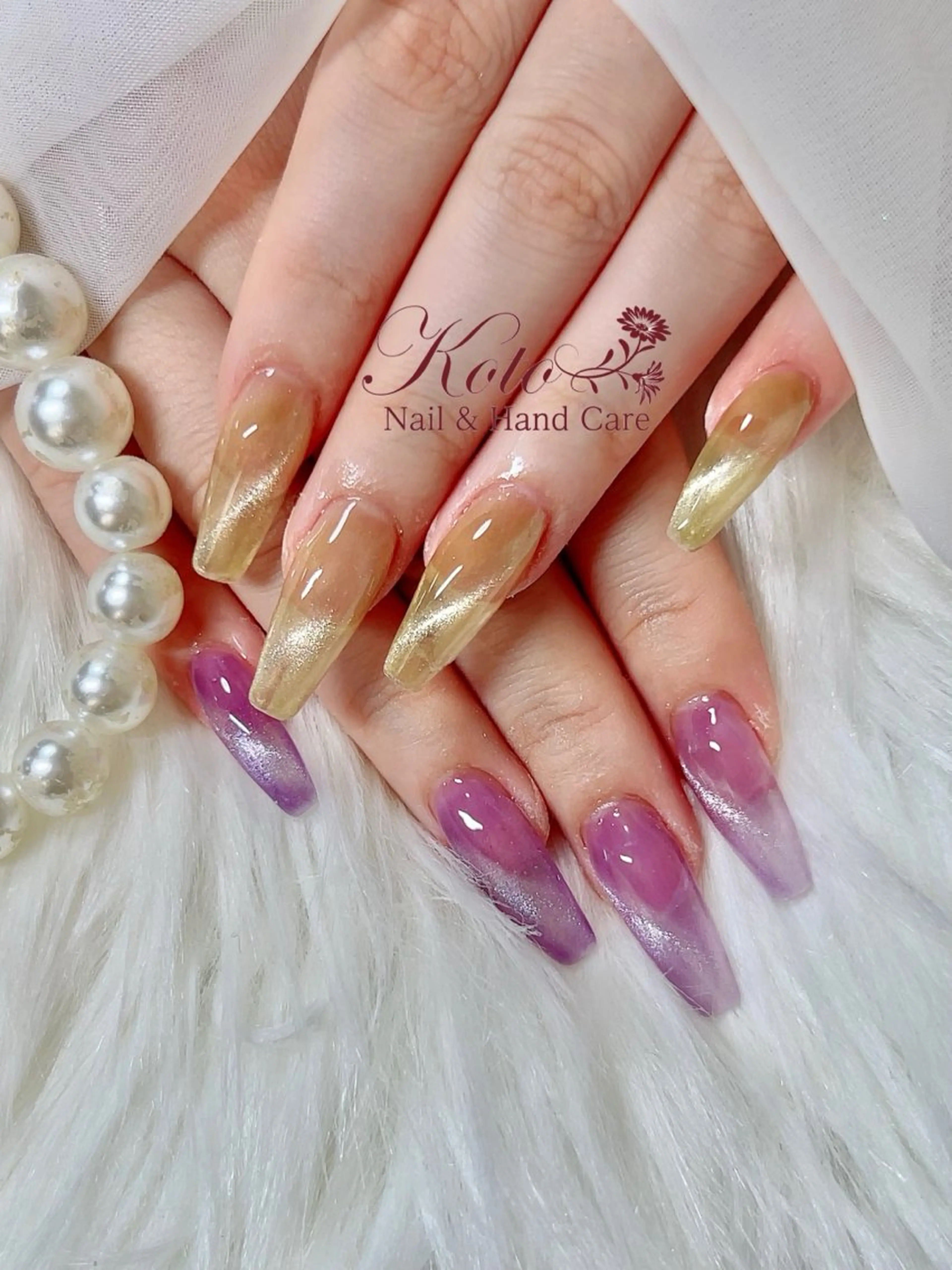 ネイル 長さ出し ジェルネイル マグネットネイル 持ち込み ニュアンスネイル ハンドネイル Nail Salon KOTOのネイルデザイン