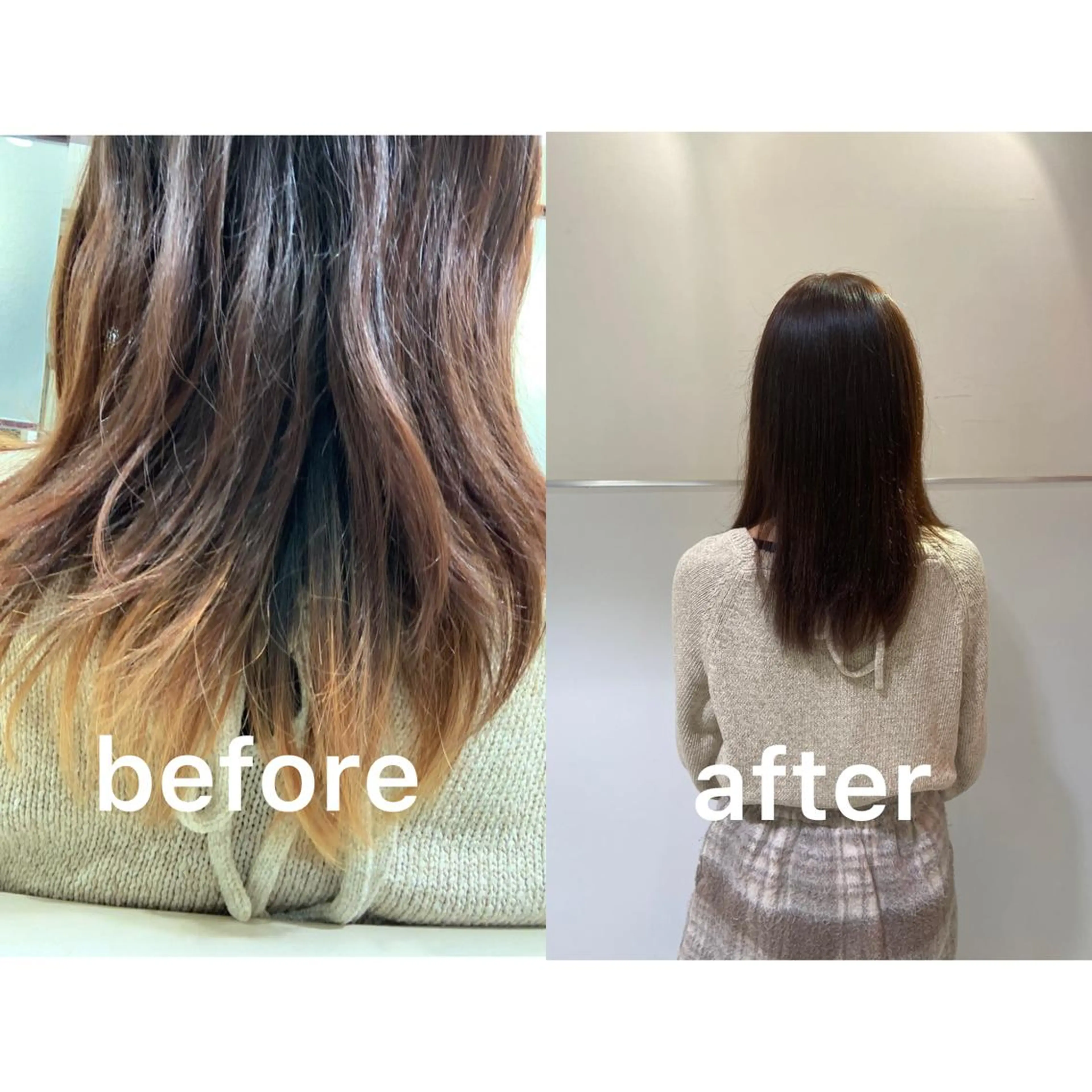 セミロング カラー 縮毛矯正 髙橋 歩のヘアスタイル