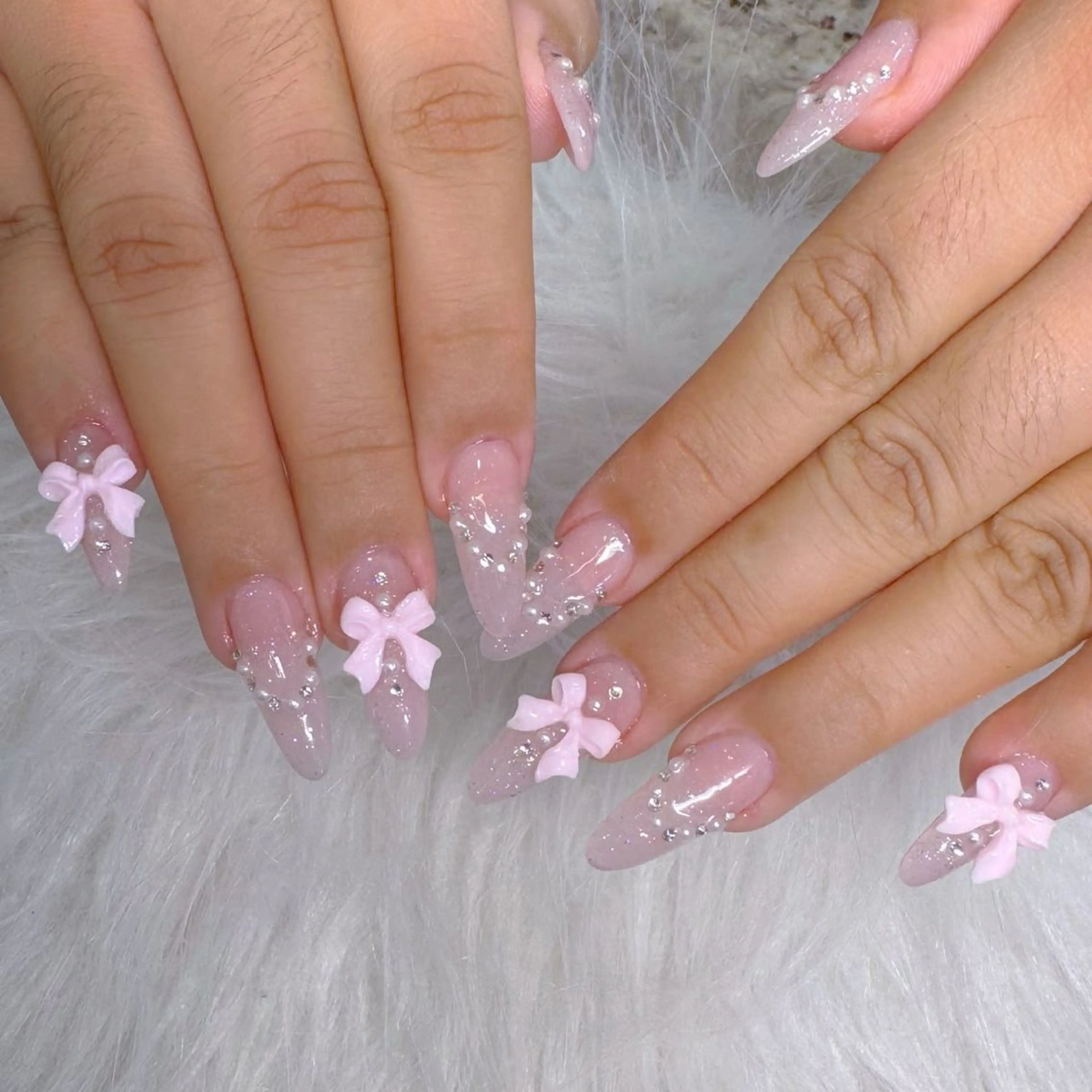 ネイル チークネイル フットネイル フレンチネイル グラデーション 韓国ネイル Ribbonnail salonのネイルデザイン