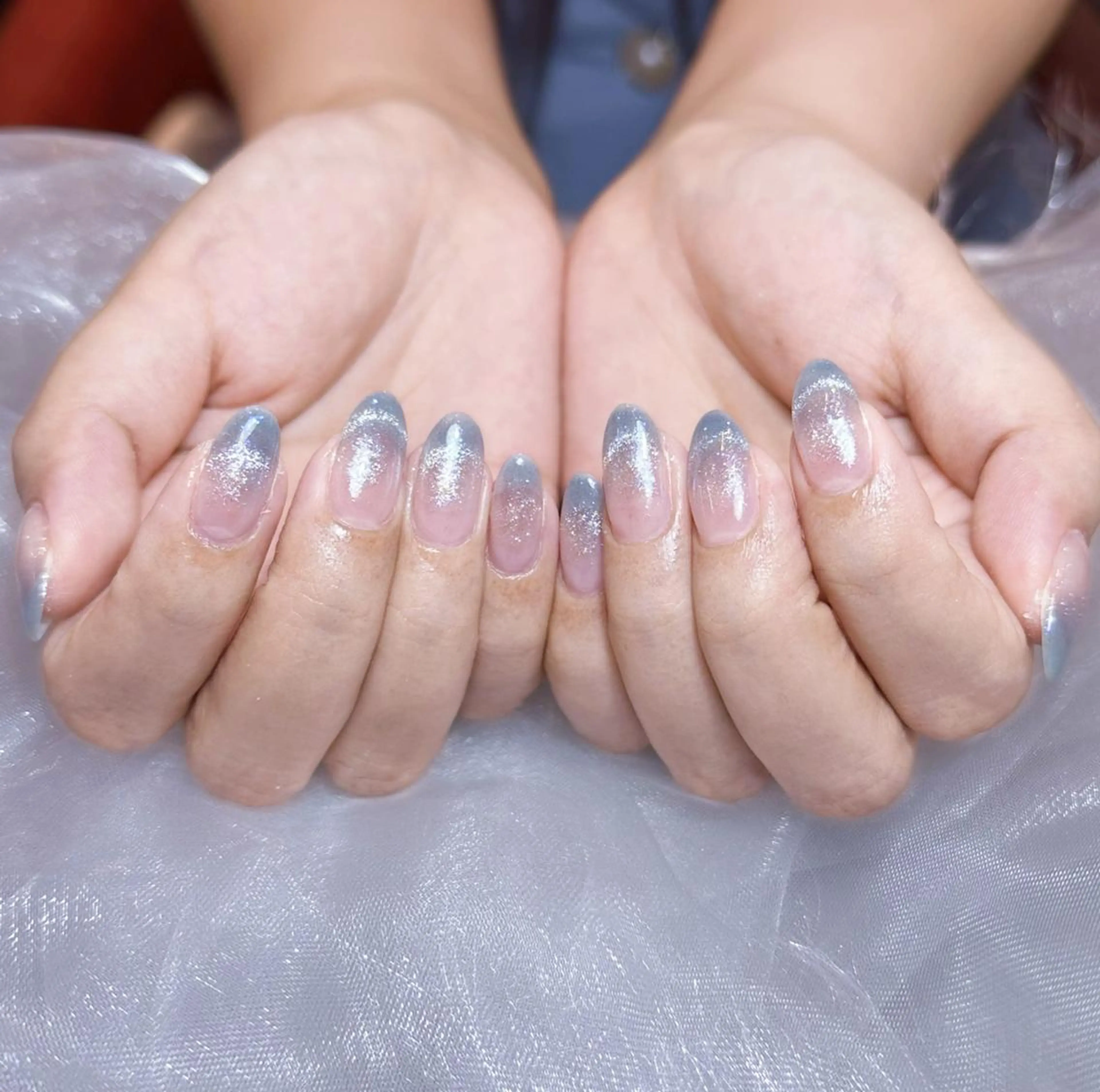 12月⭐️オフ無料⭐️ 🎀★スカルプ★10本ガラス/ミラー/マグネットフレンチ🎁パーツ2個プレゼンの写真