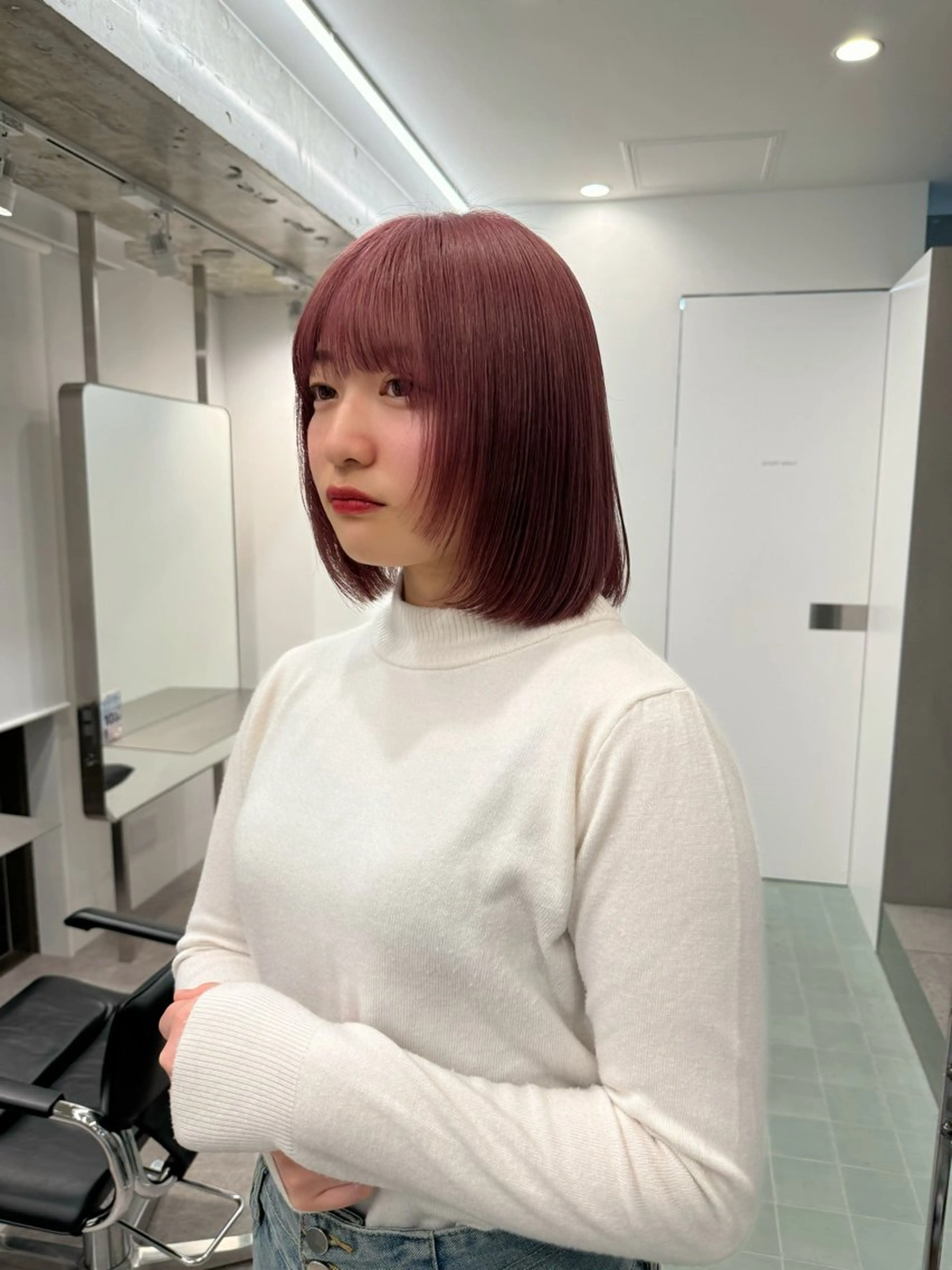 ショート カラー ヘアカラー トリートメント ⭐ハイトーンブリーチ ミルクティーピンクのヘアスタイル