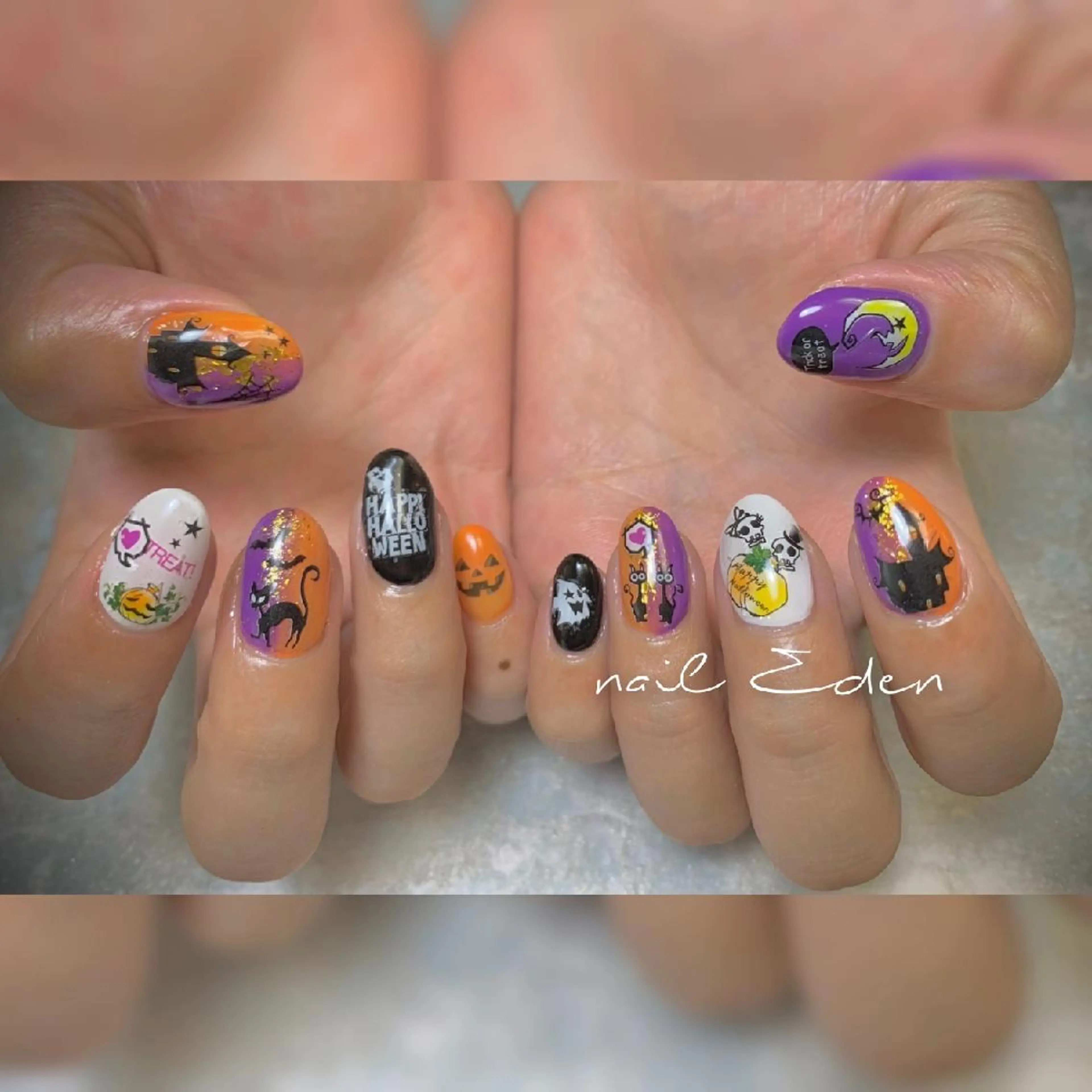 ネイル ハロウィン Eden　private nail saron所属・Eden ♾️のネイルデザイン