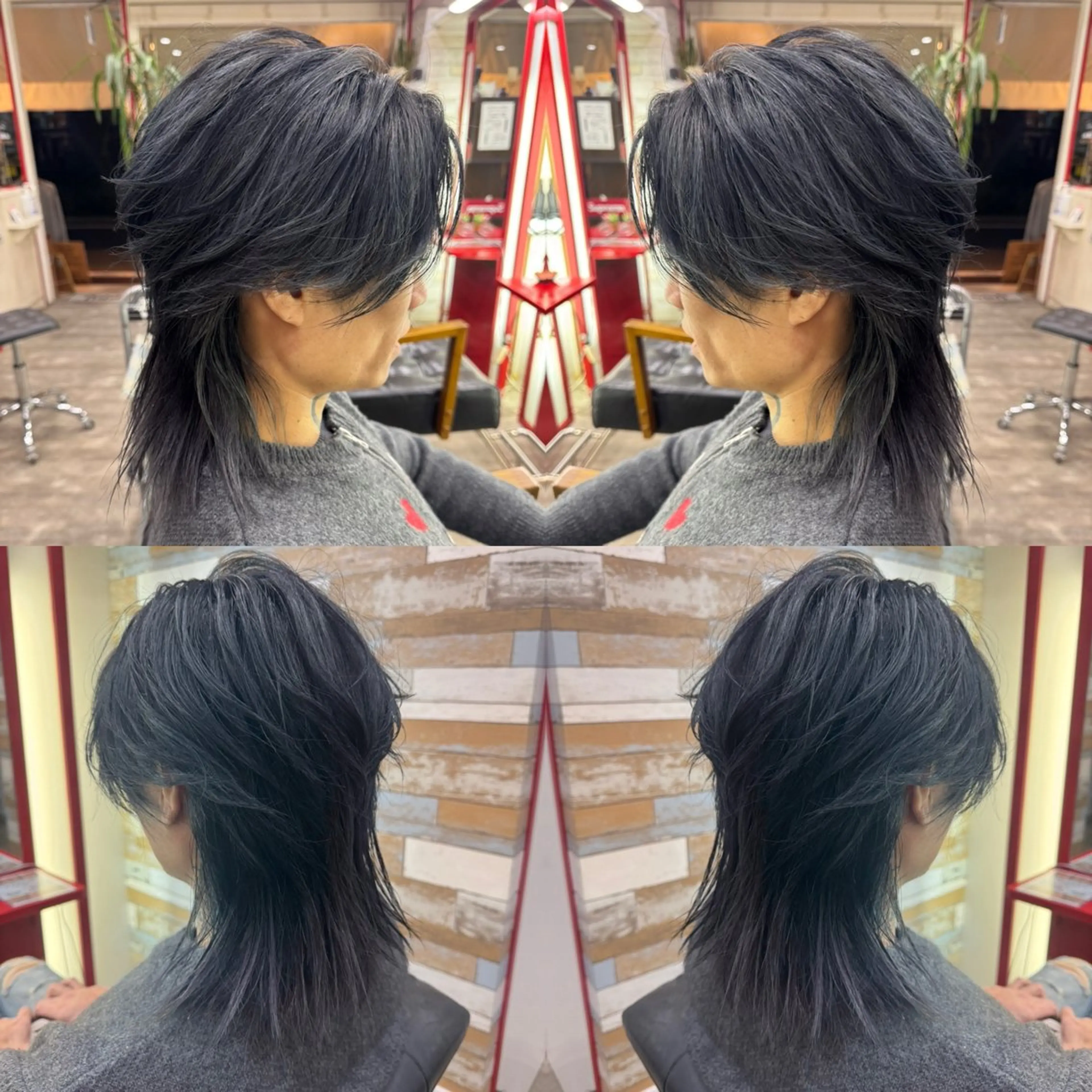 ミディアム カラー メンズ カット ヘアカラー トリートメント "PEPPU "所属・派手髪、ハイトーン ショートヘアShinのヘアスタイル