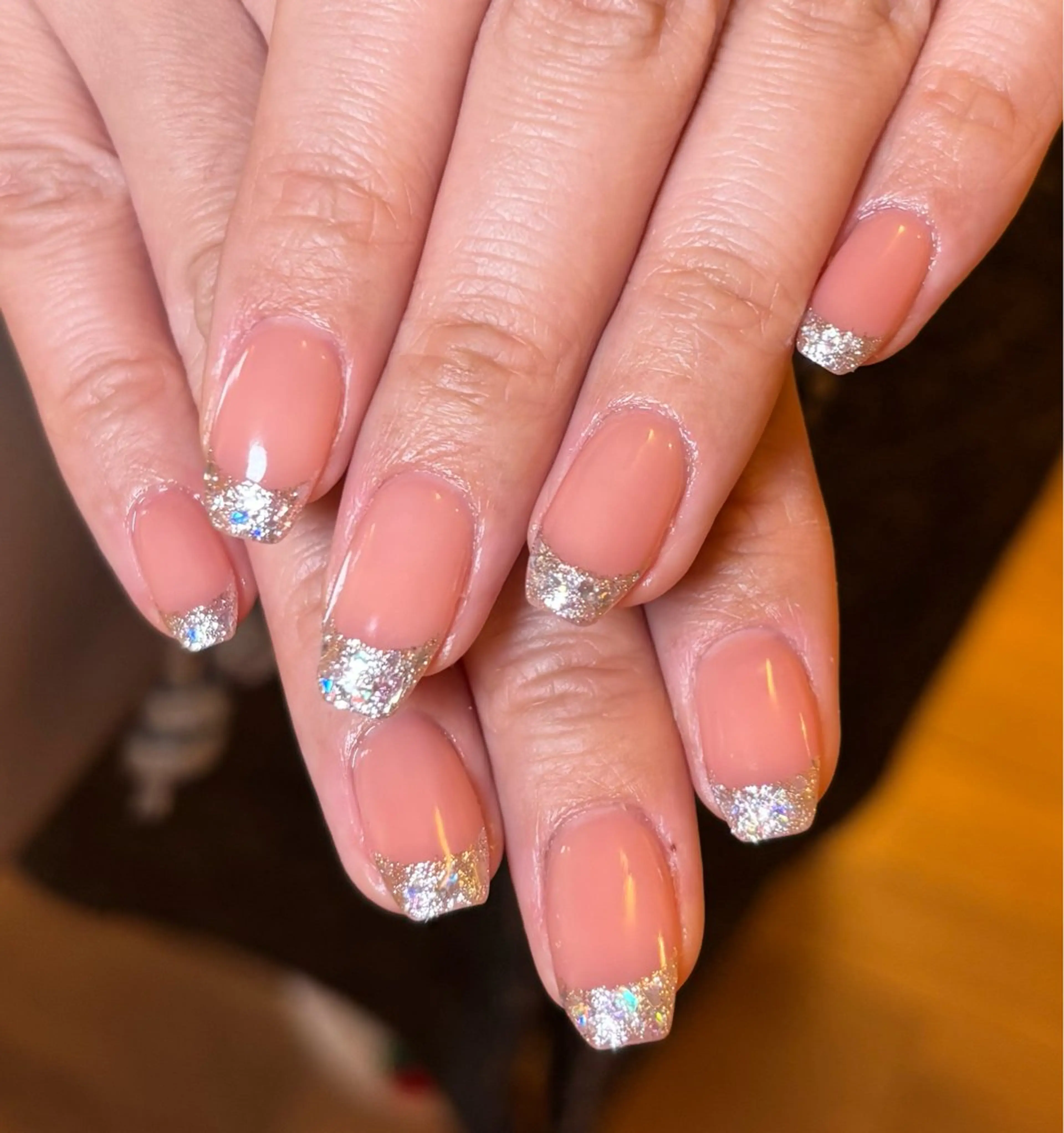 ネイル フレンチネイル ガラスフレンチ ハンドネイル 京美人所属・京 美人のネイルデザイン