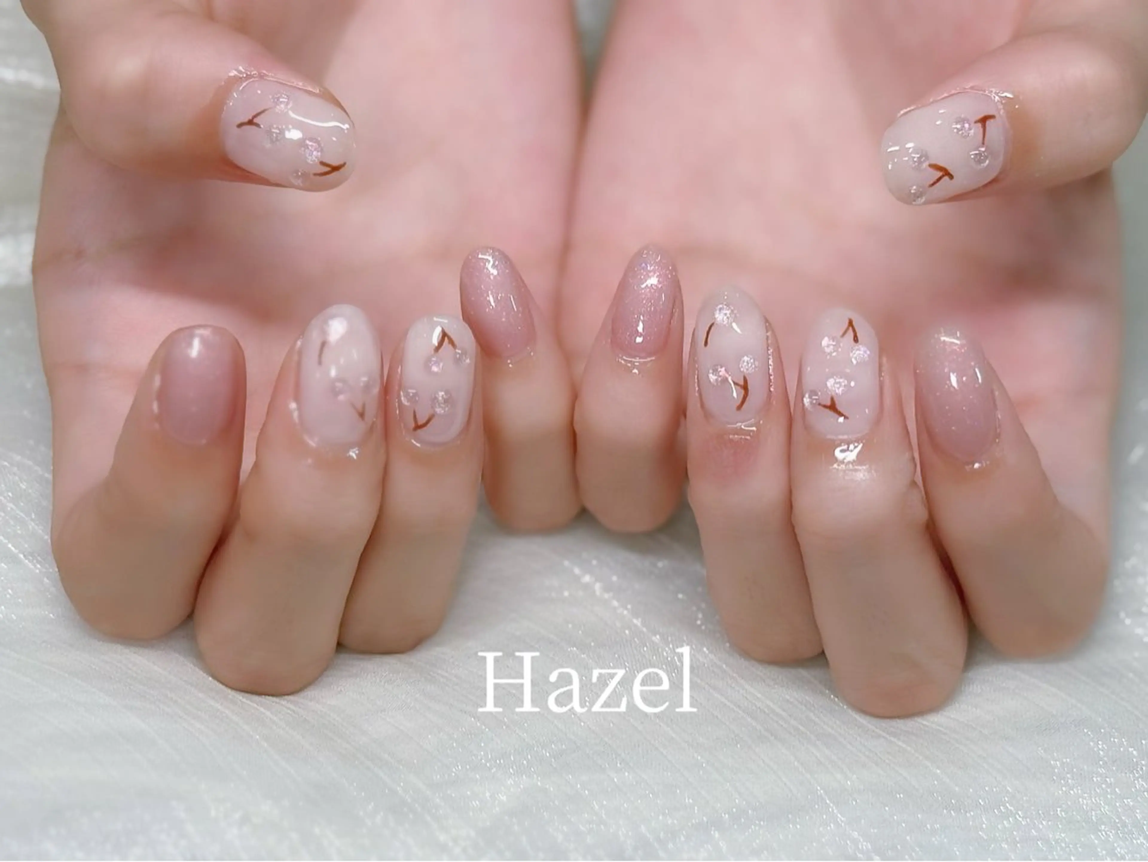 ネイル 韓国ネイル ワンホンネイル 🤍Hazel 吉祥寺🤎のネイルデザイン