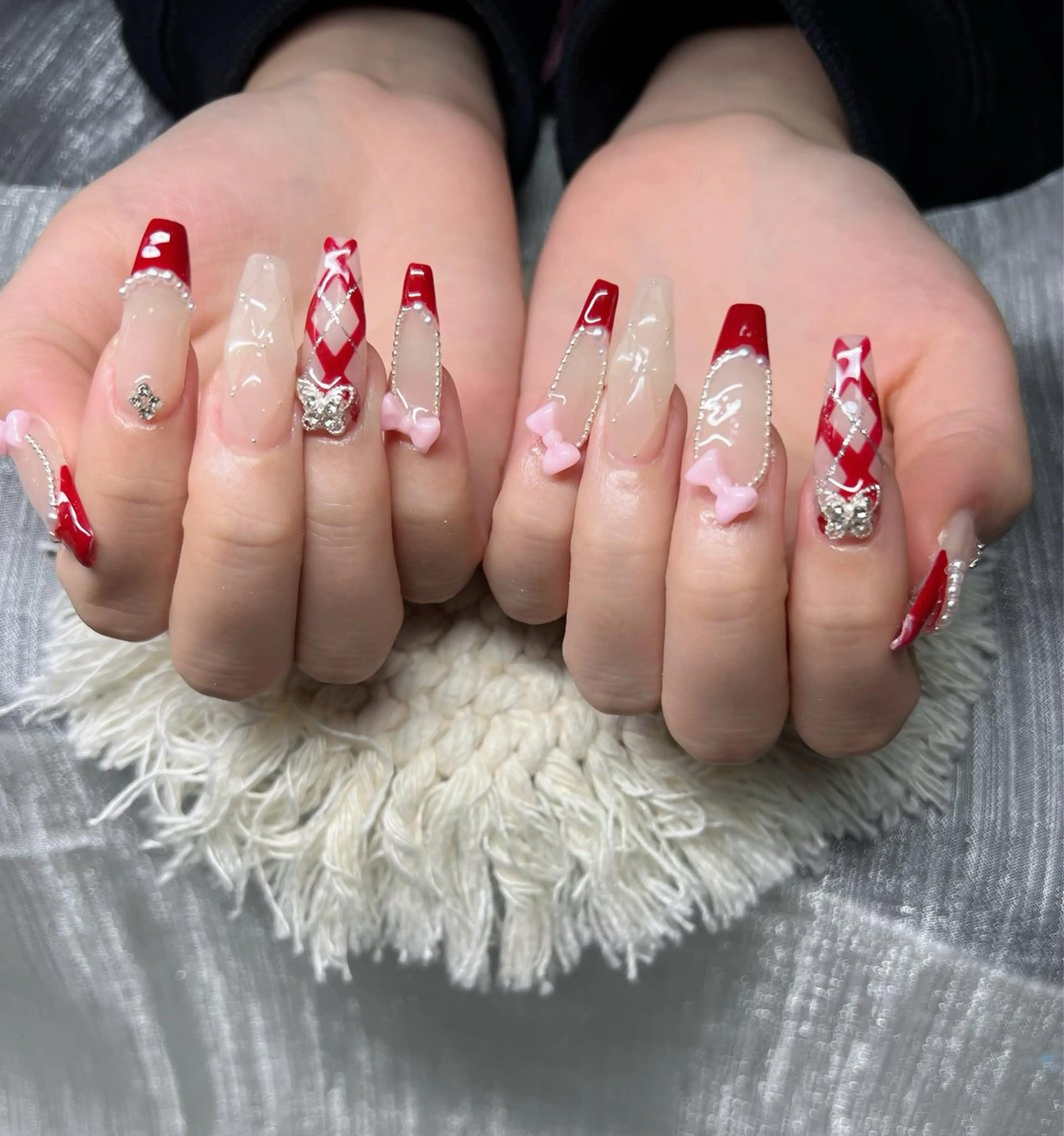 ネイル 長さ出し グラデーション キラキラネイル マグネットネイル ミラーネイル Lee Nails チップ長さだし専門店のネイルデザイン