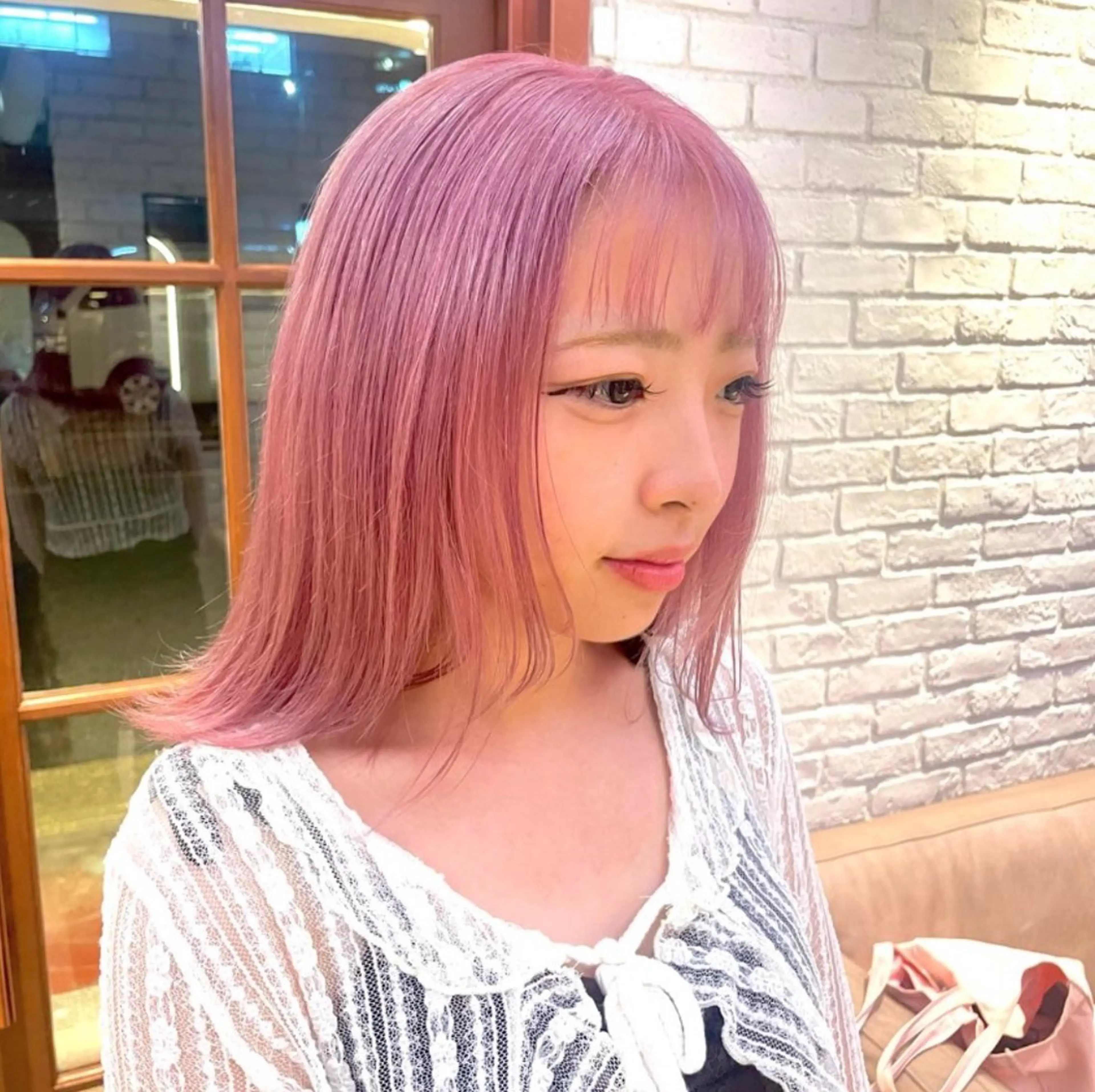 ミディアム カラー 透明感カラー ピンクカラー 🫧MANOKA🫧 似合わせ/レイヤーのヘアスタイル