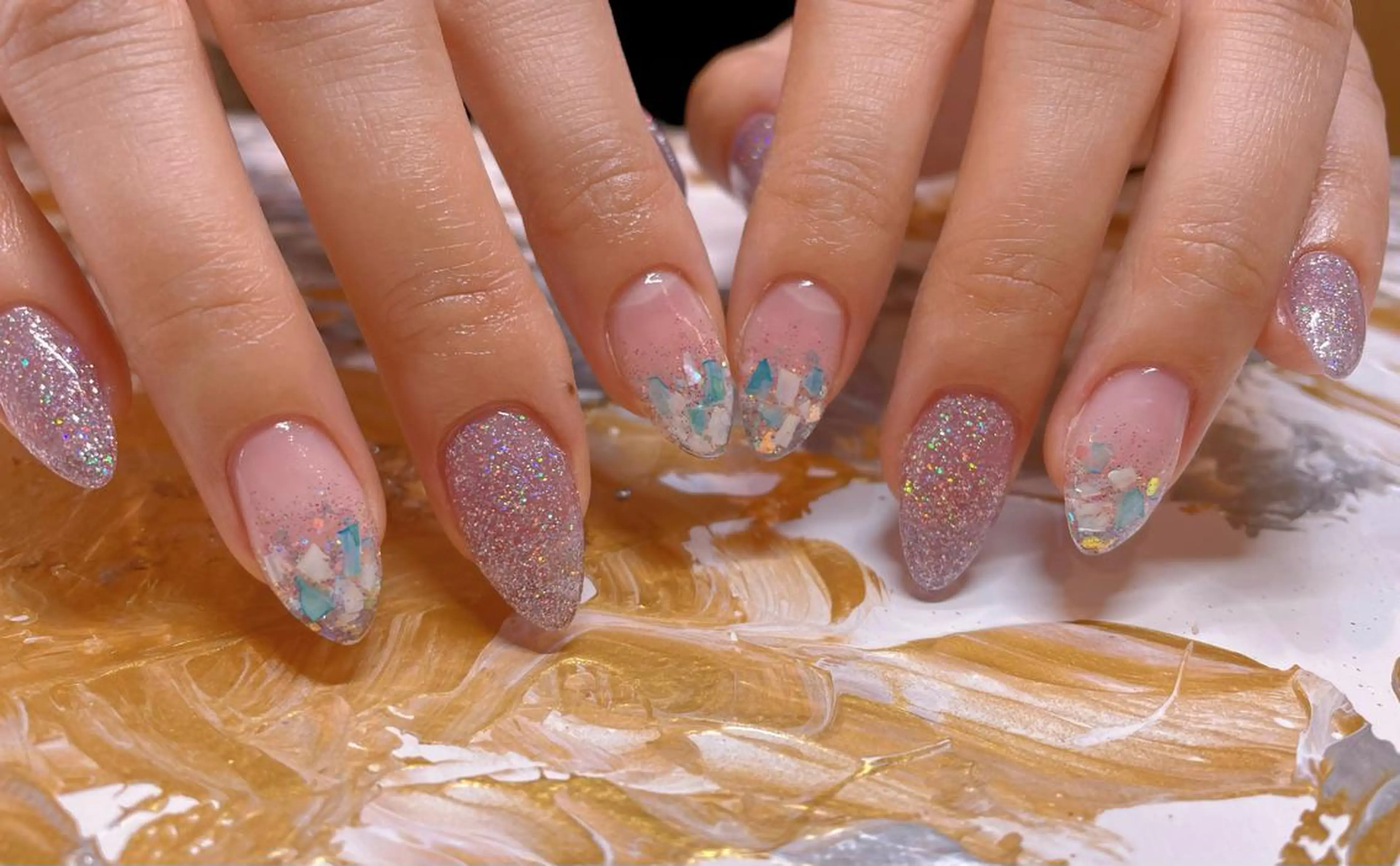 ネイル グラデーション ラメ(グリッター) ハンドネイル ネイリスト ❄️ユキ❄️のネイルデザイン