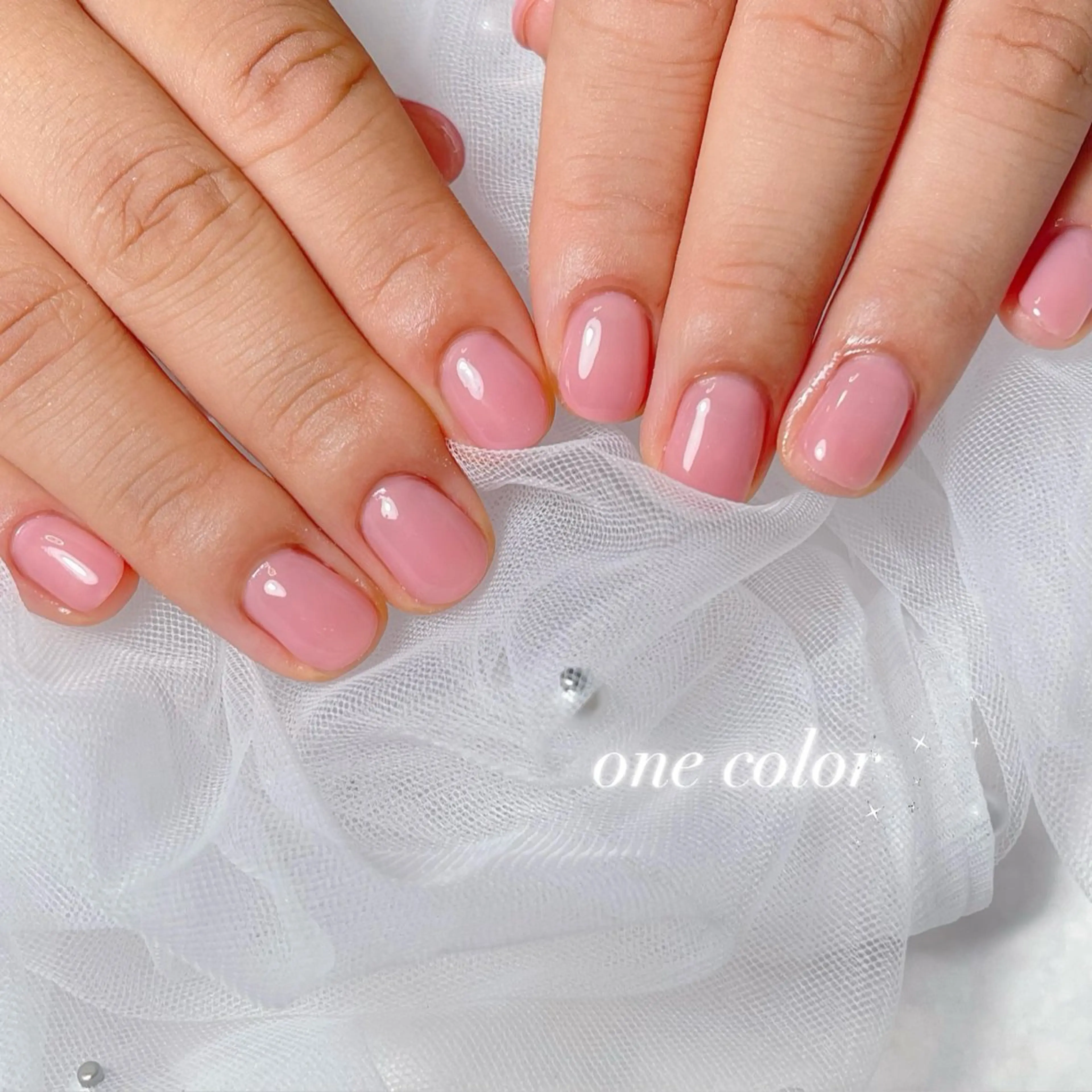 ネイル 長さ出し ジェルネイル 韓国ネイル ワンカラーネイル パラジェル ハンドネイル RE SALONのネイルデザイン