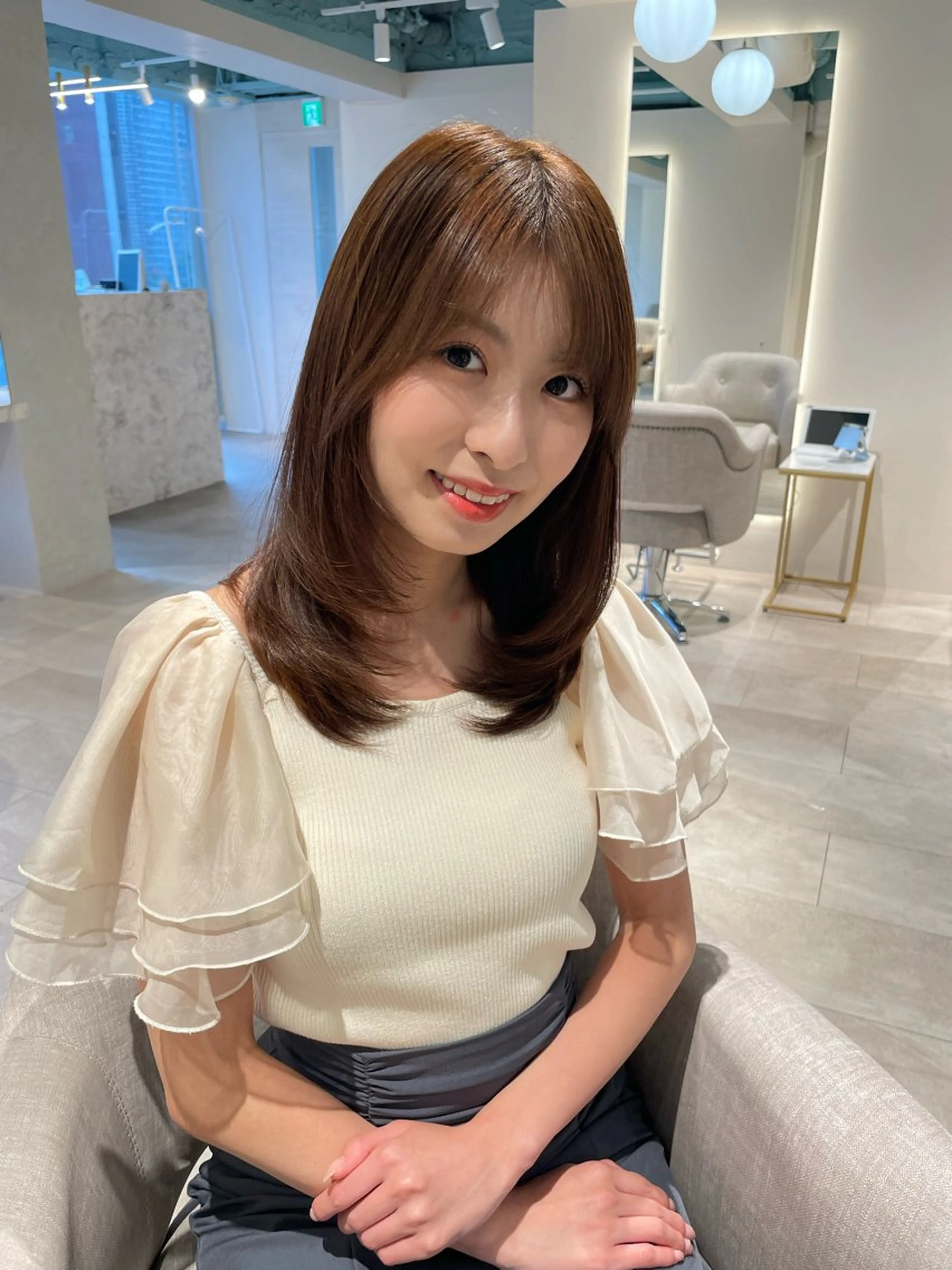 セミロング カットモデル募集✨️ 根本 彩永のヘアスタイル