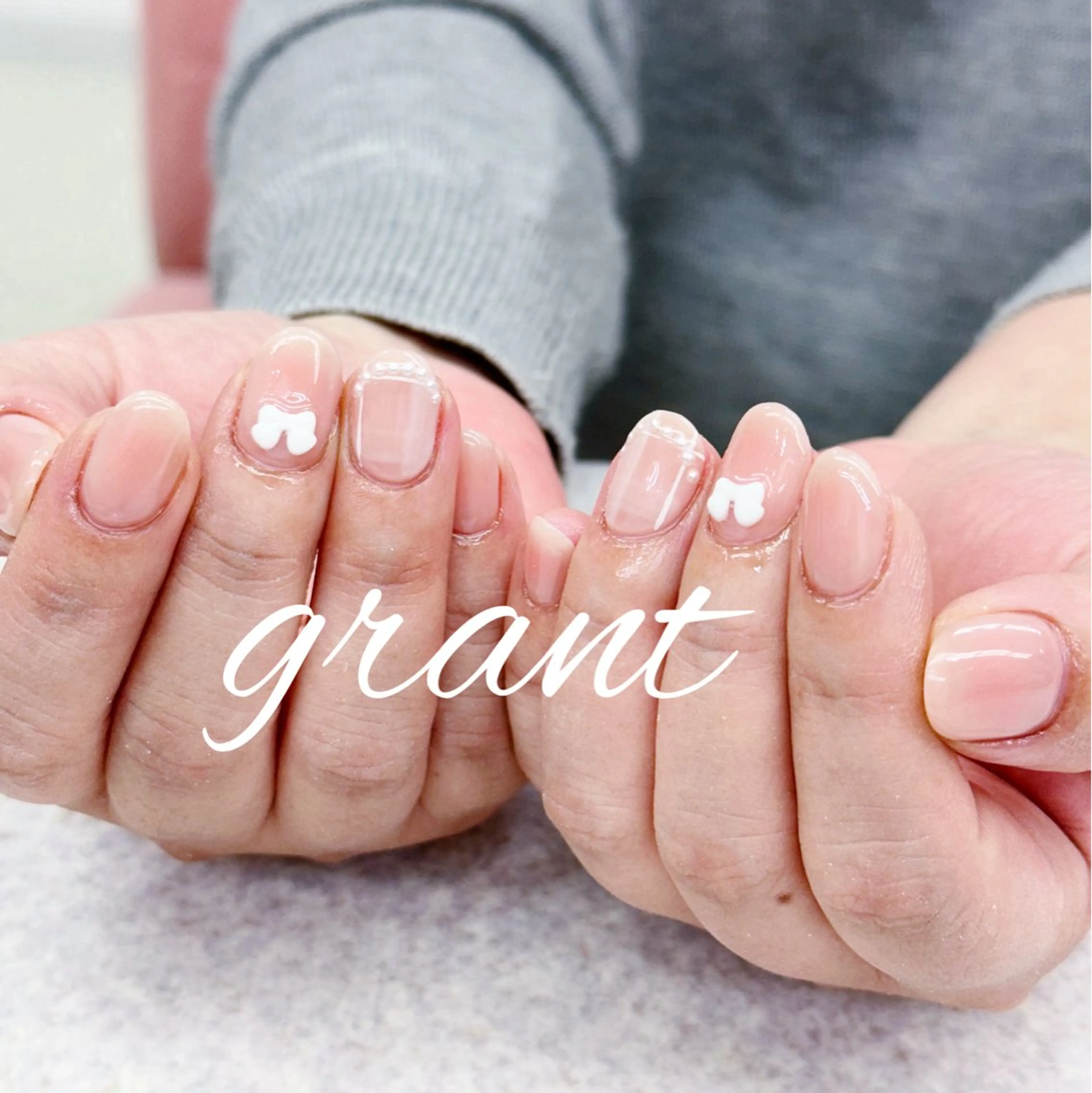 ネイル ガーリー オフィスネイル シンプルネイル ハンドネイル nail salon grant所属・nailsalon grantのネイルデザイン