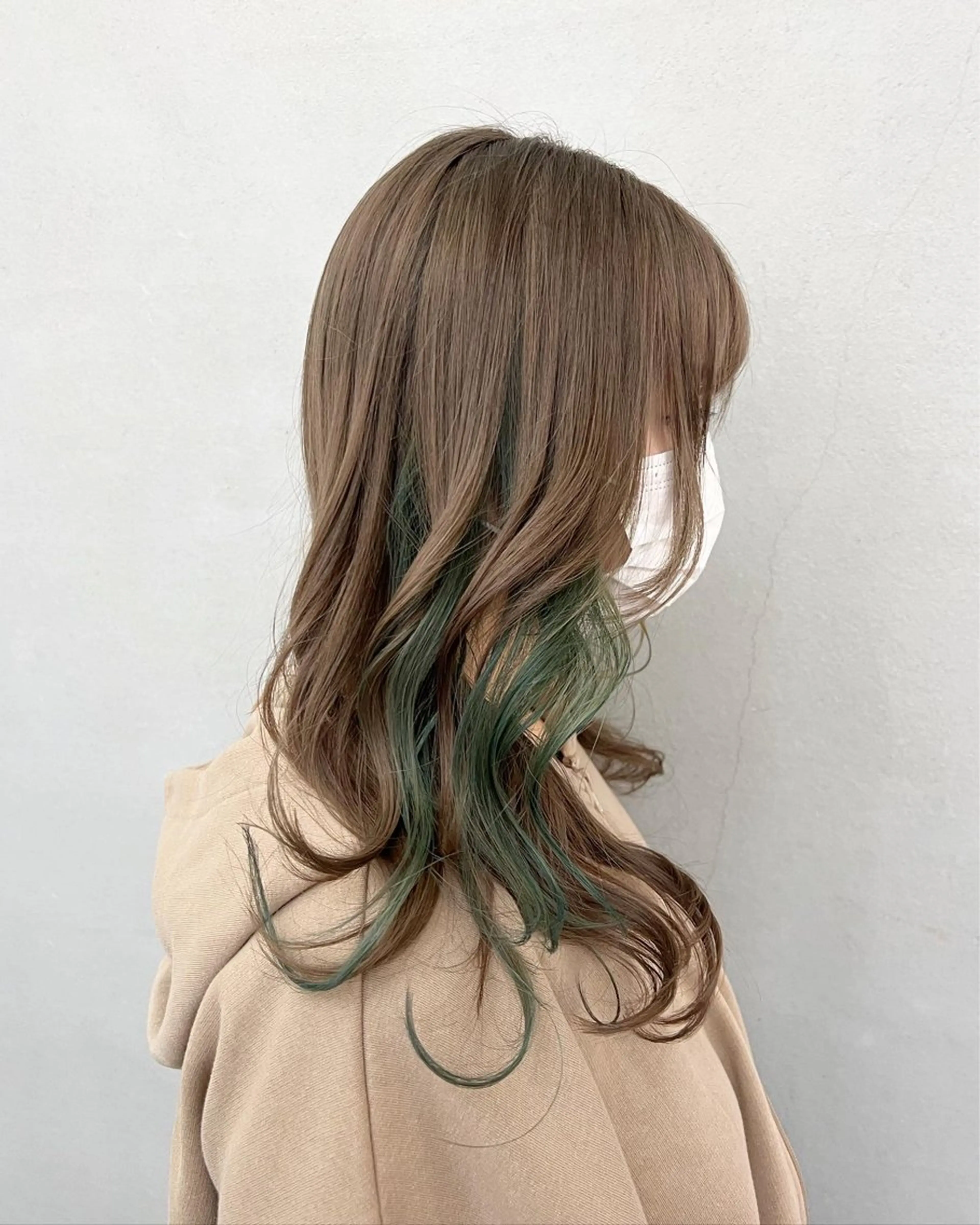 ロング カラー ブリーチ グレージュ ヘアカラー トリートメント インナーカラー/天神 ブリーチ/吉田のヘアスタイル