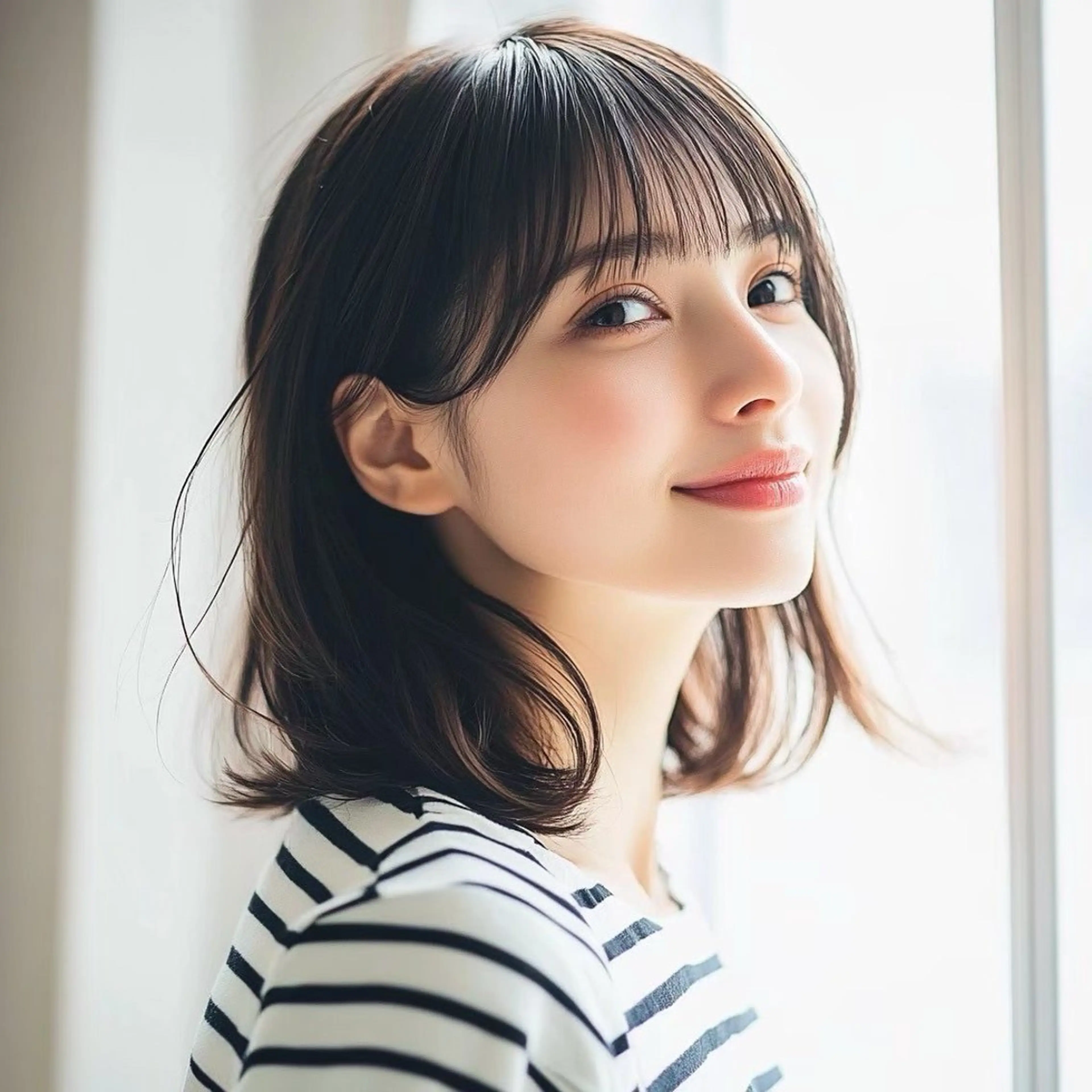 ミディアム 近野 彩香のヘアスタイル