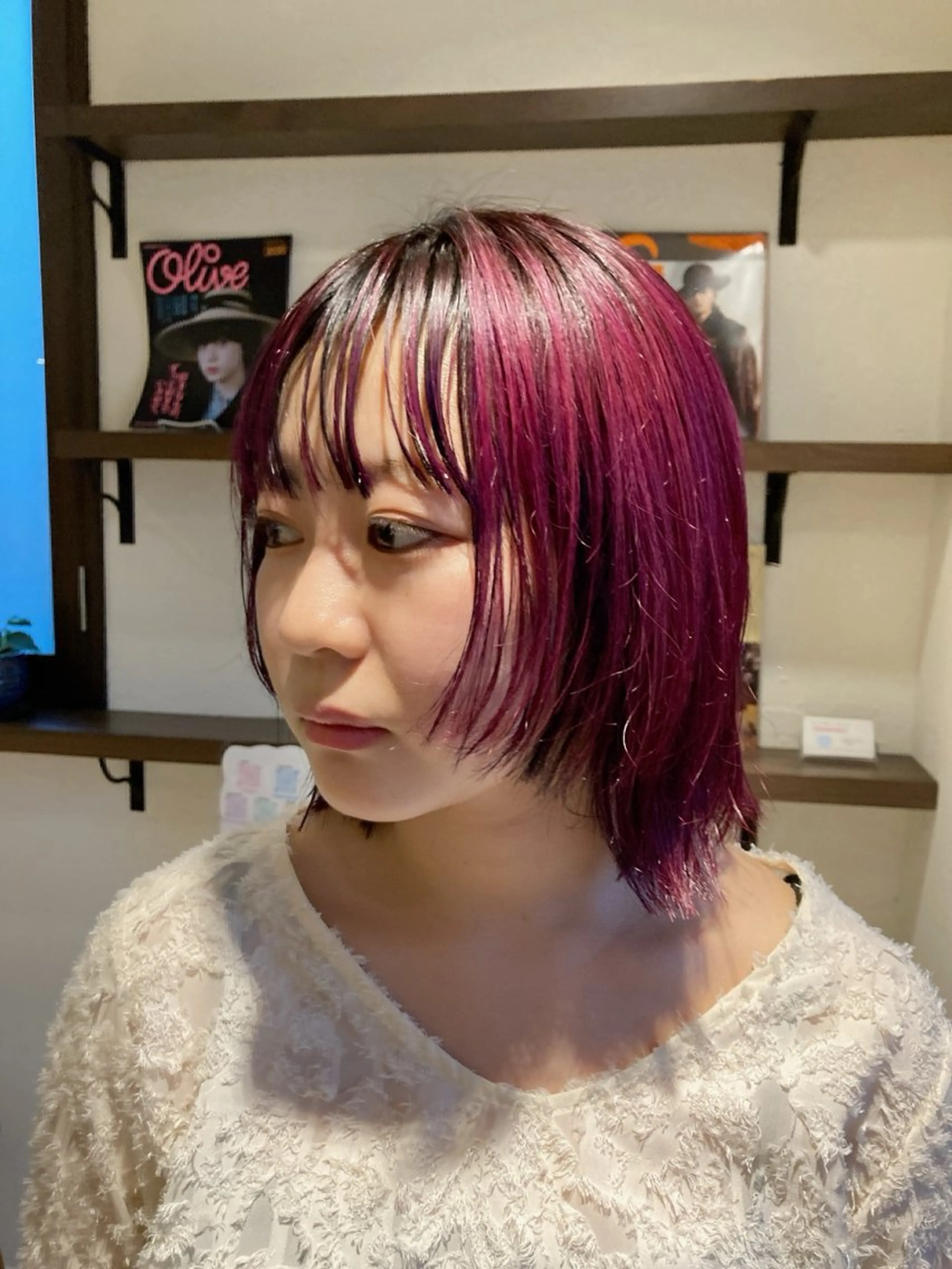 ミディアム カラー ピンクカラー 顔周りカット レイヤーカット Riches by ENVY 西宮北口【リシェス バイ エンヴィー】所属・カラーリスト IKUHOのヘアスタイル