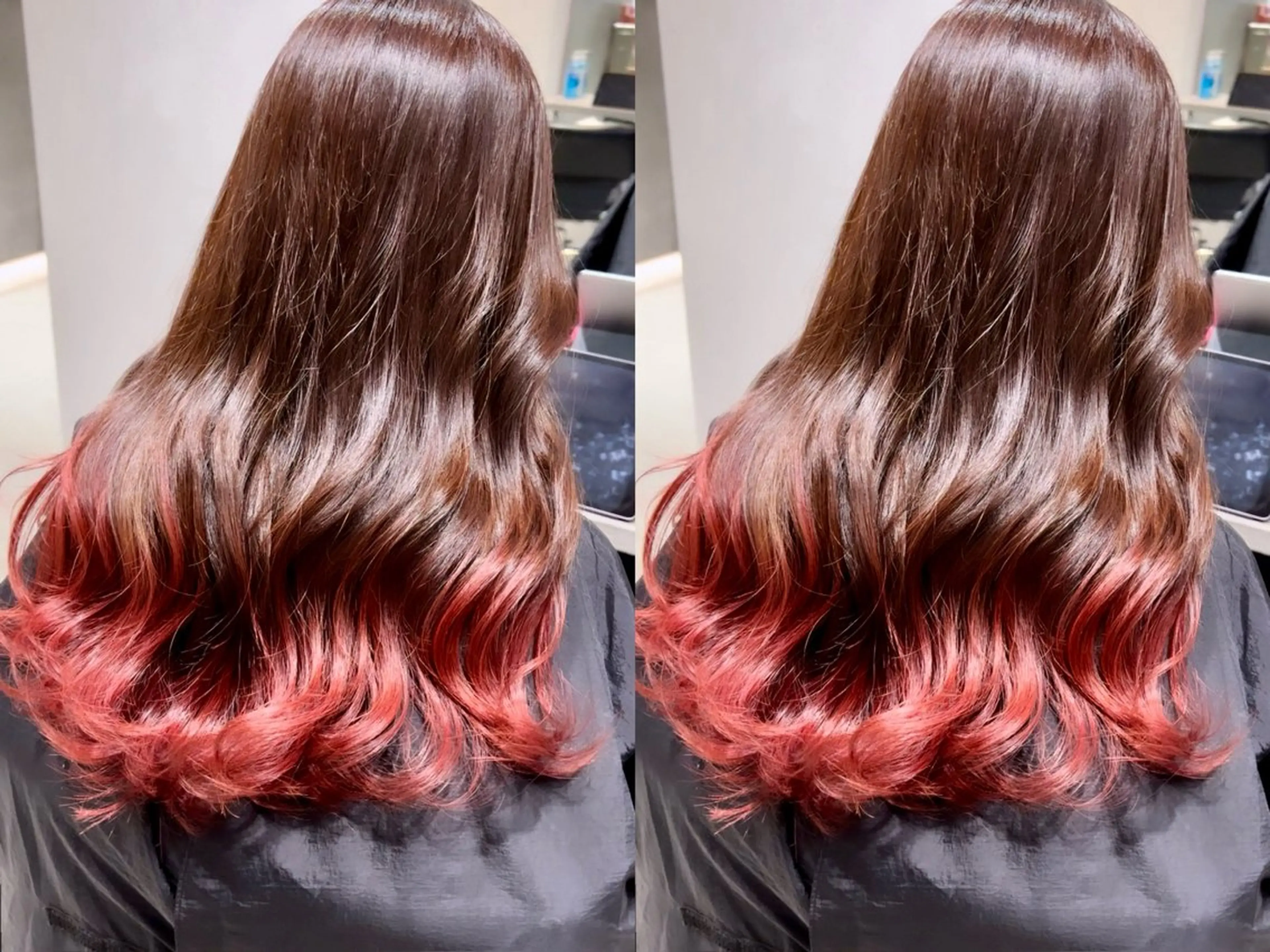 セミロング カラー ブラウンカラー グラデーションカラー ピンクカラー カット ヘアカラー トリートメント 髪質改善/縮毛矯正 レイヤー/松川匠のヘアスタイル