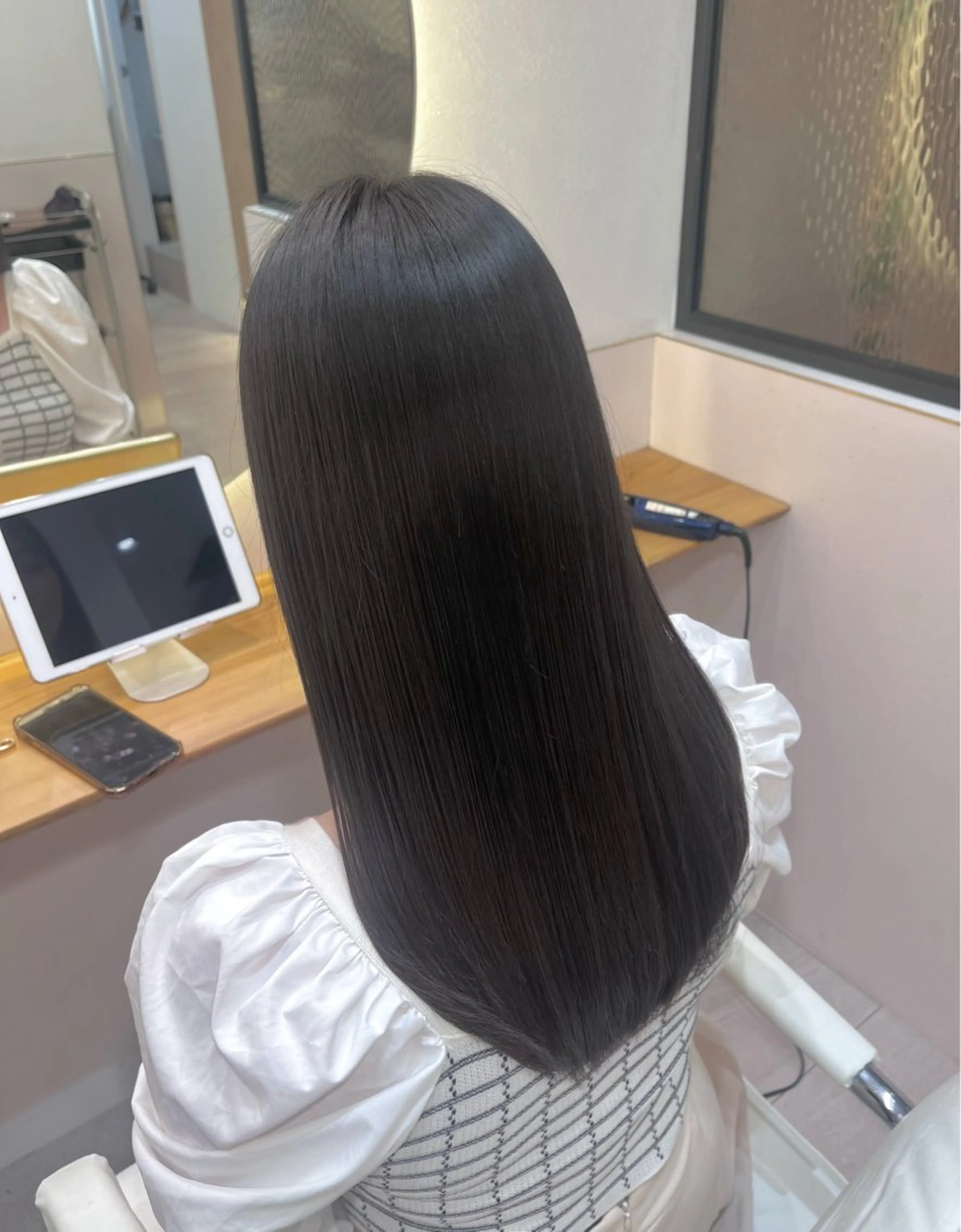 ロング くせ毛 縮毛矯正 縮毛矯正 新宿/髪質改善/暖色 カラー/shiyuのヘアスタイル