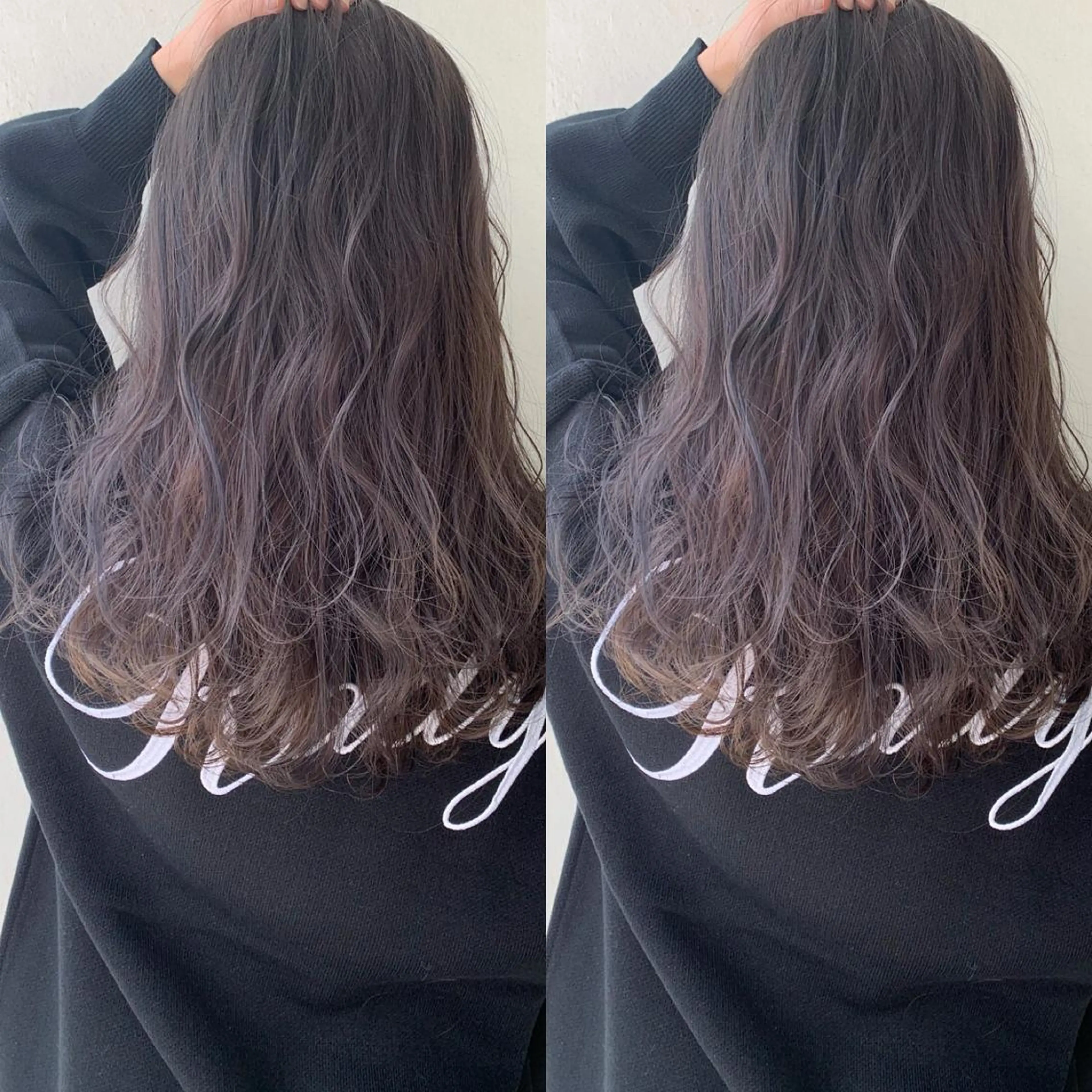 ロング カラー アッシュ ブルーカラー ブルーアッシュ カット ヘアカラー トリートメント mako🌷ミニモ 限定クーポン多数🆕のヘアスタイル