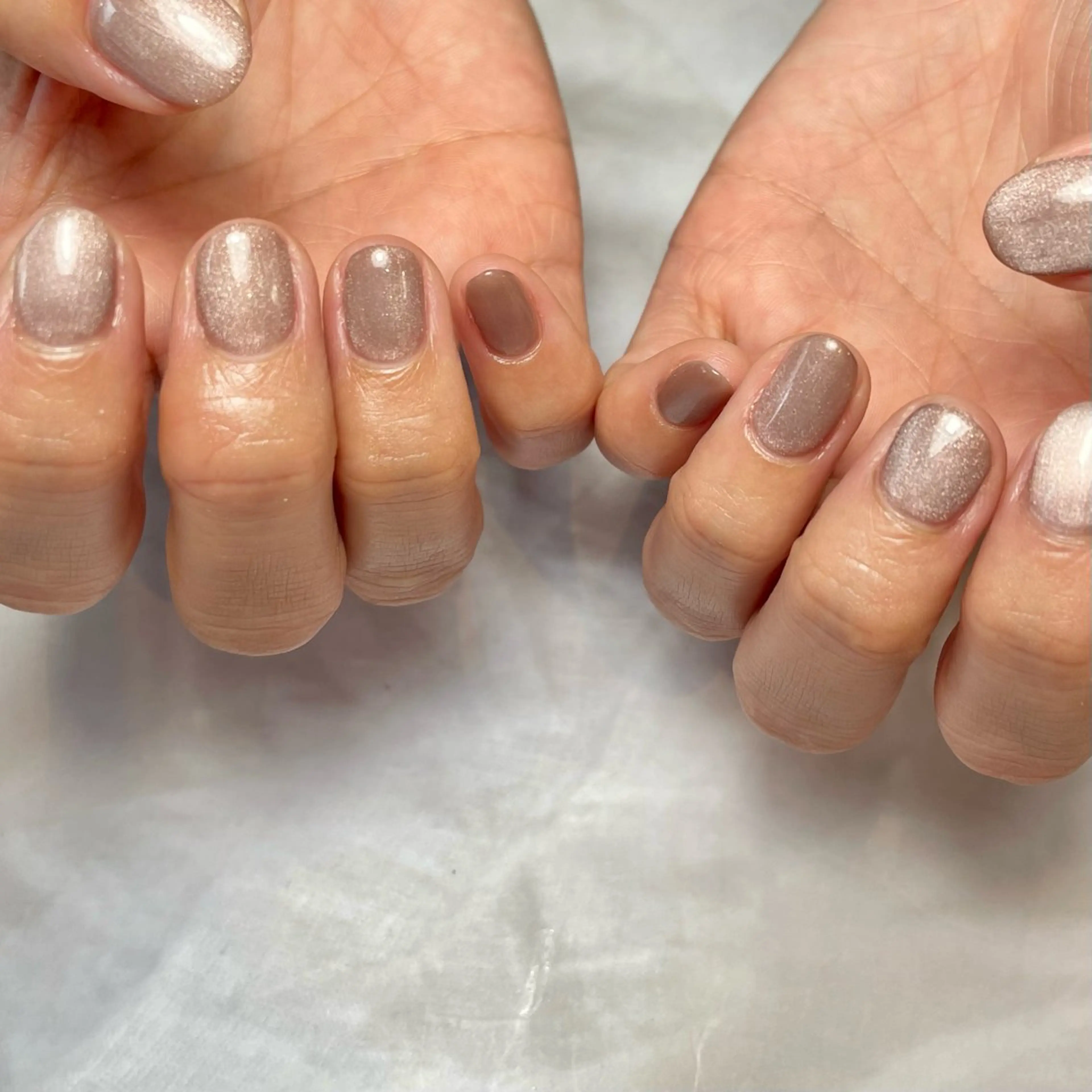 ネイル マグネットネイル マグネットワンカラー ワンカラーネイル ハンドネイル Reflection marikoのネイルデザイン