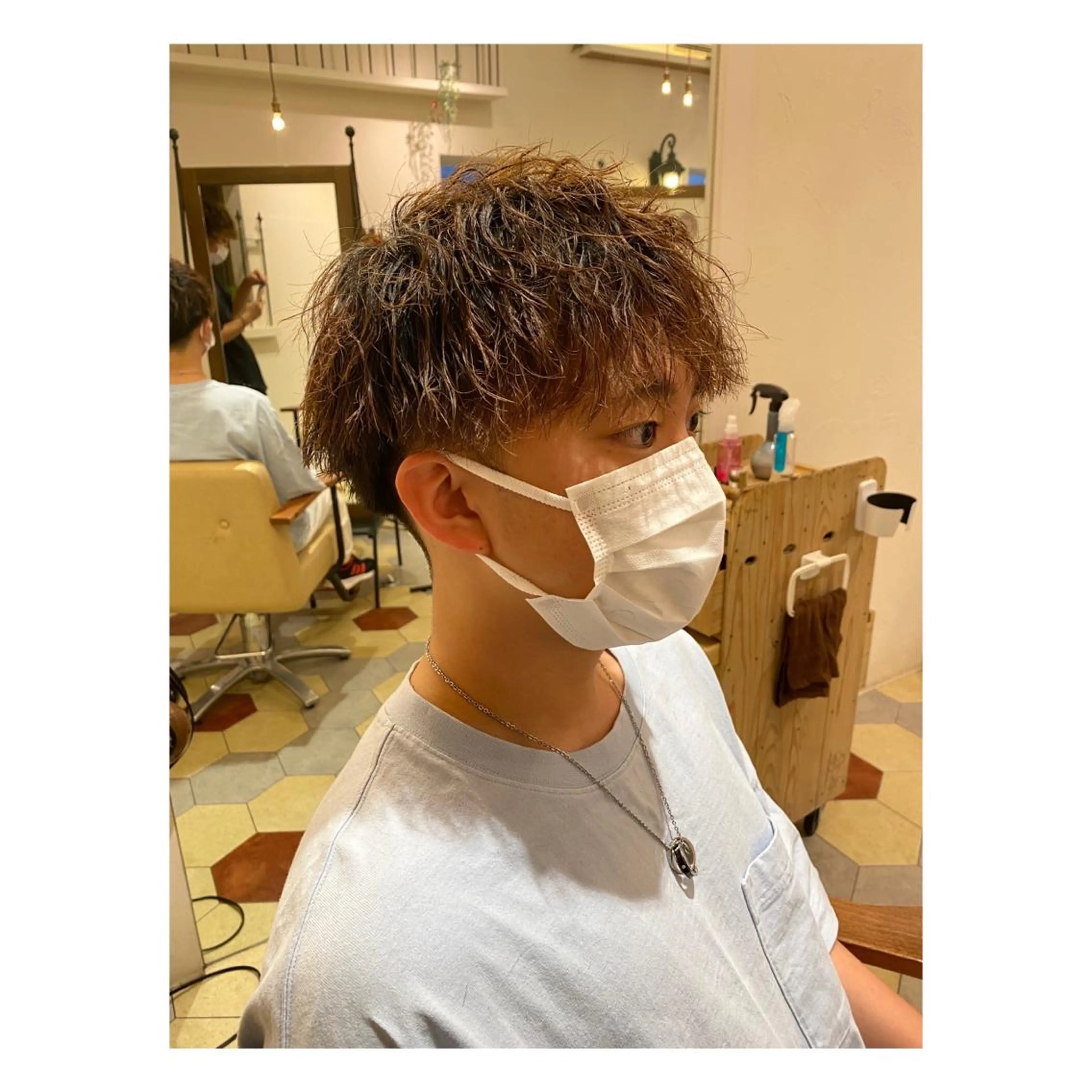 ショート パーマ メンズ カット パーマ 菊池大一 溝の口パーマのヘアスタイル