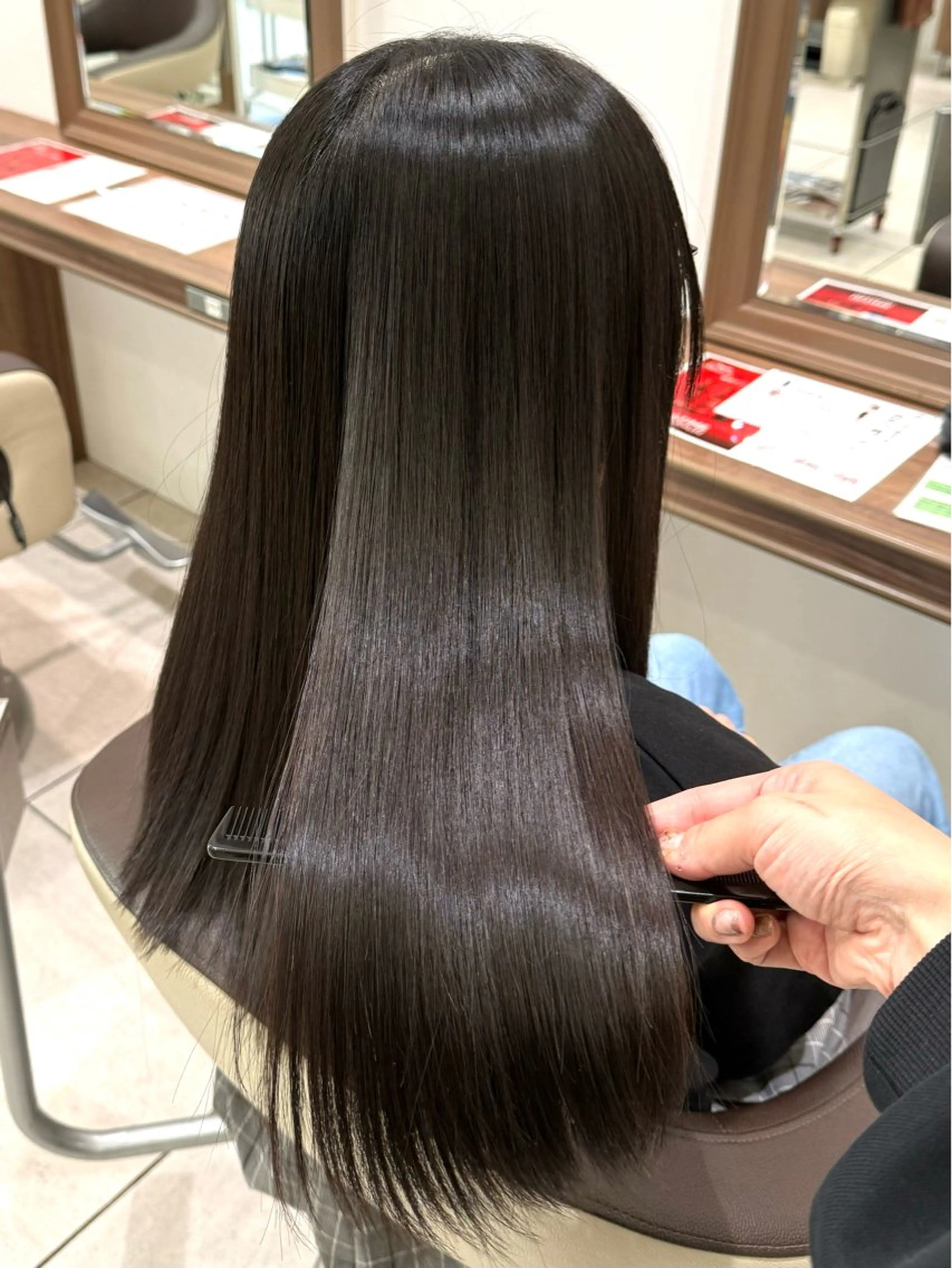 ロング パーマ カット 縮毛矯正 藤井 真奈美のヘアスタイル