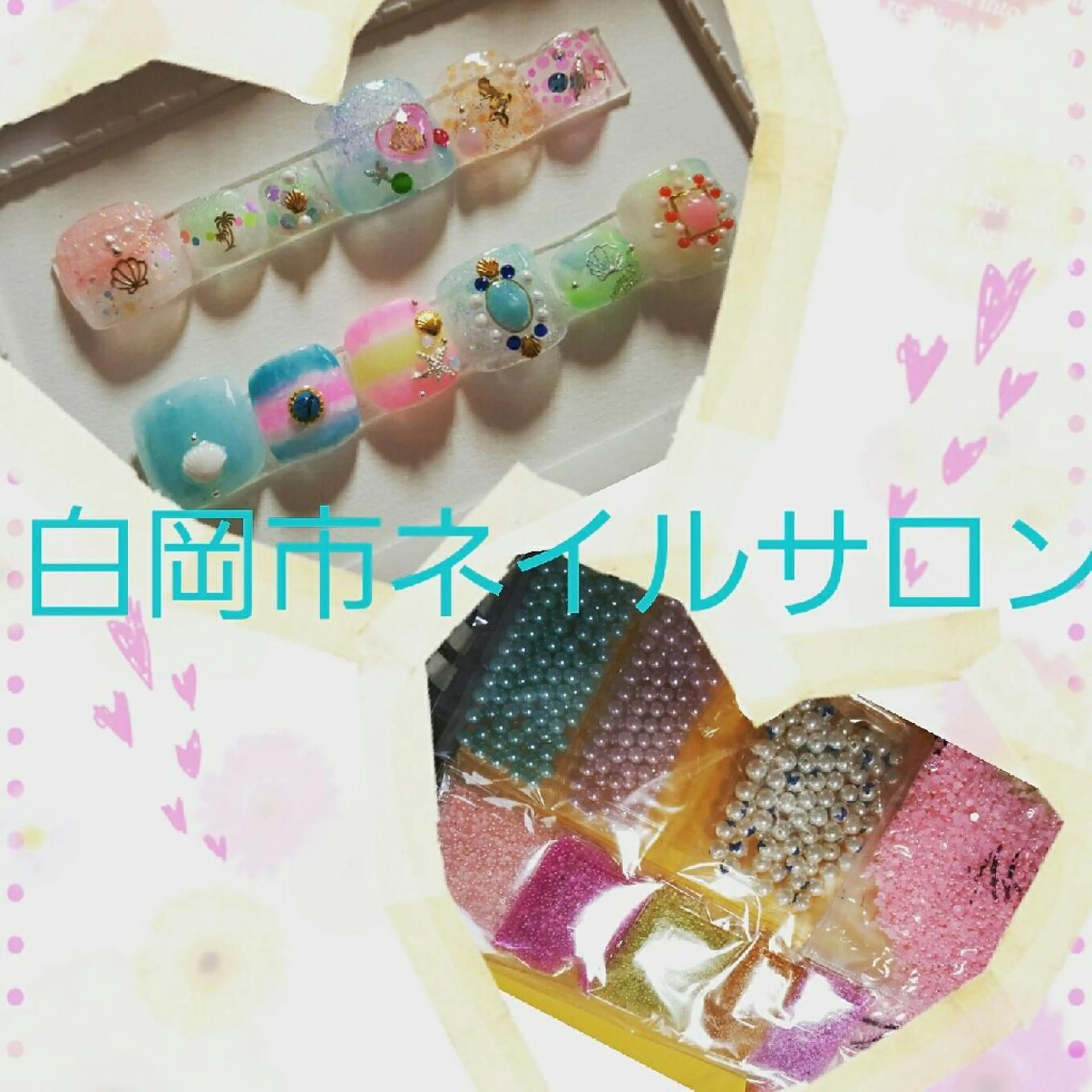 ショート ミディアム ネイル 夏ネイル ネイルチップ Uchida meのネイルデザイン