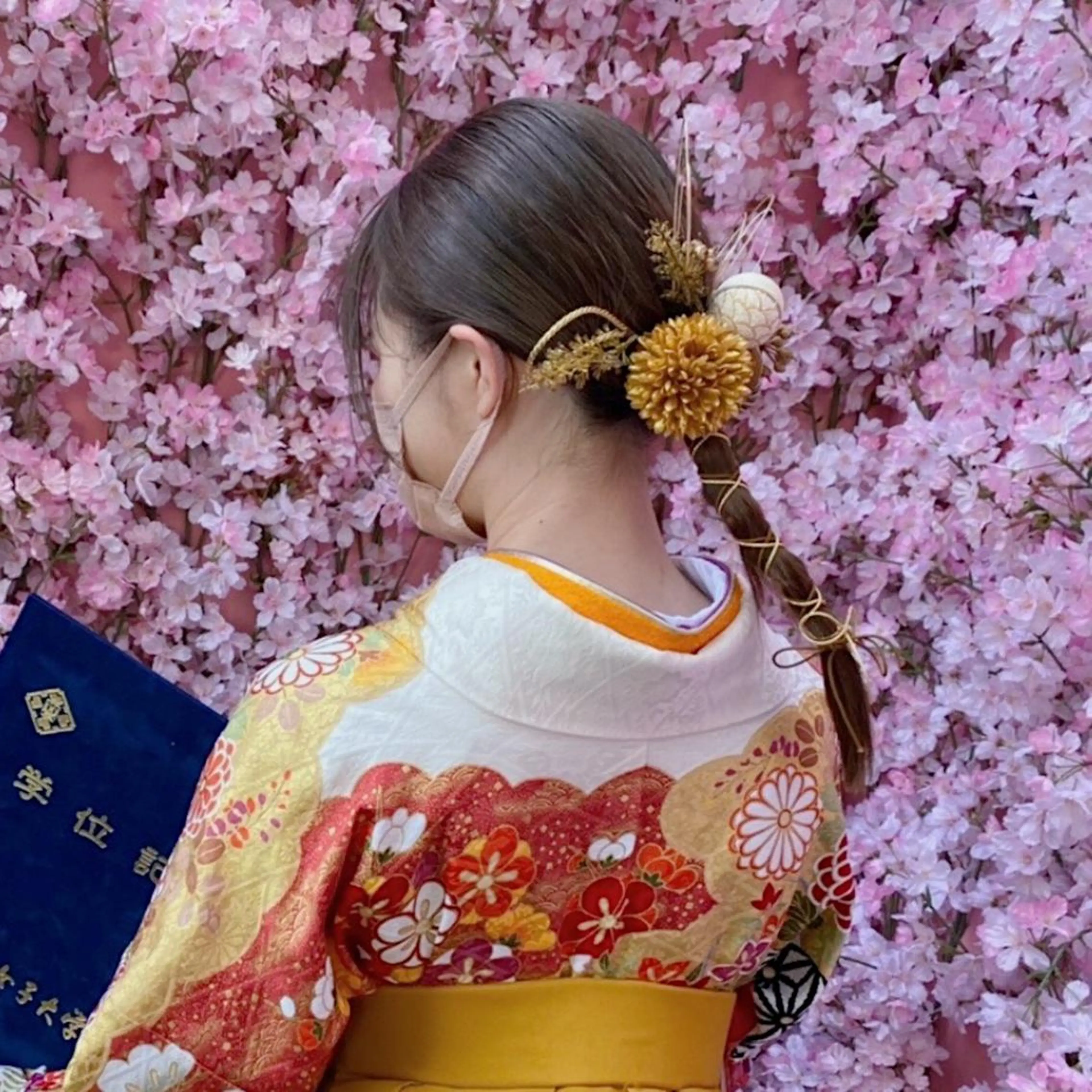 セミロング ヘアアレンジ 結婚式・ブライダル なつき/艶ピンク/ girly hairのヘアスタイル