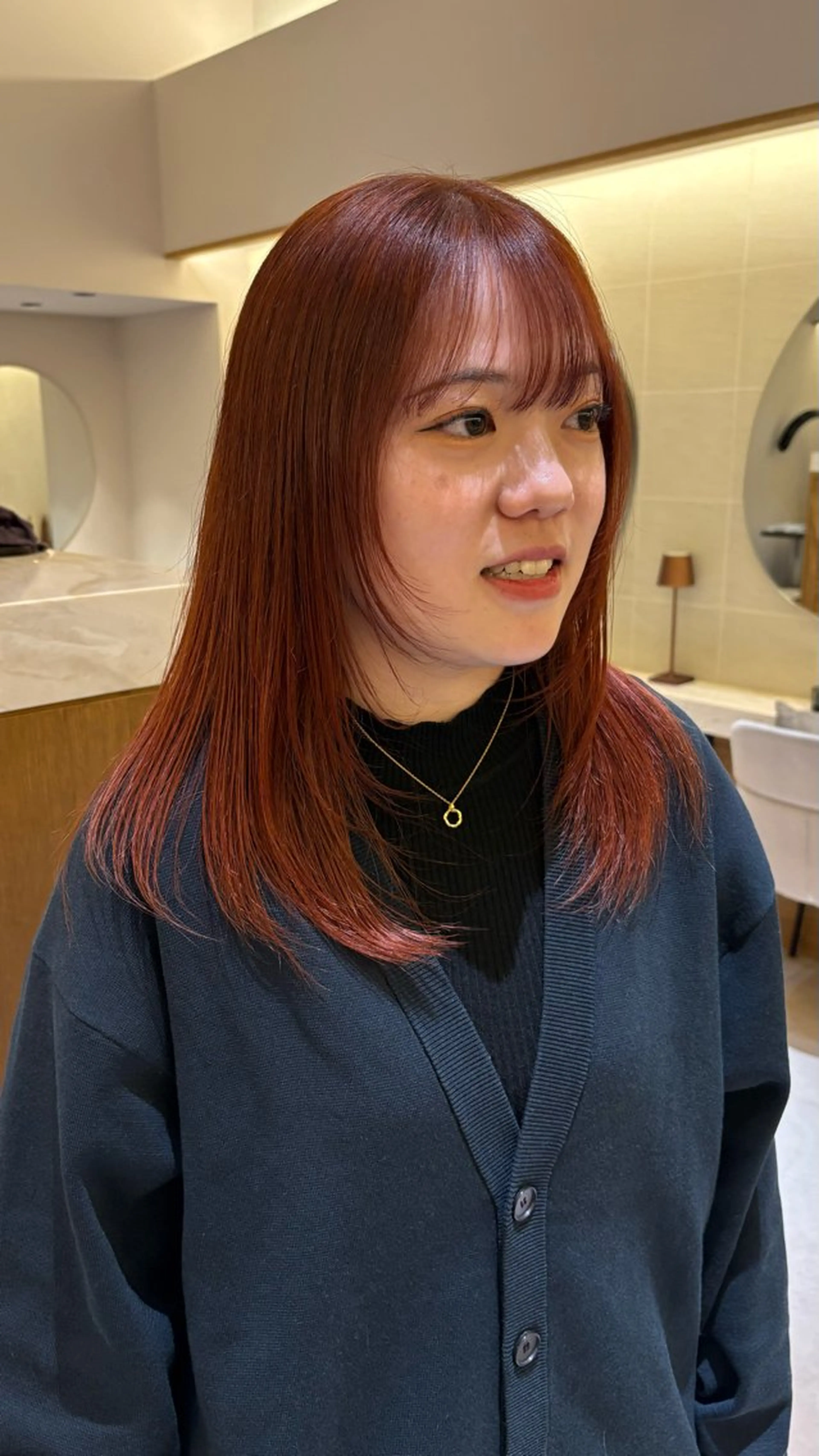 ミディアム カラー 《無料カットモデル / perm》ナミのヘアスタイル