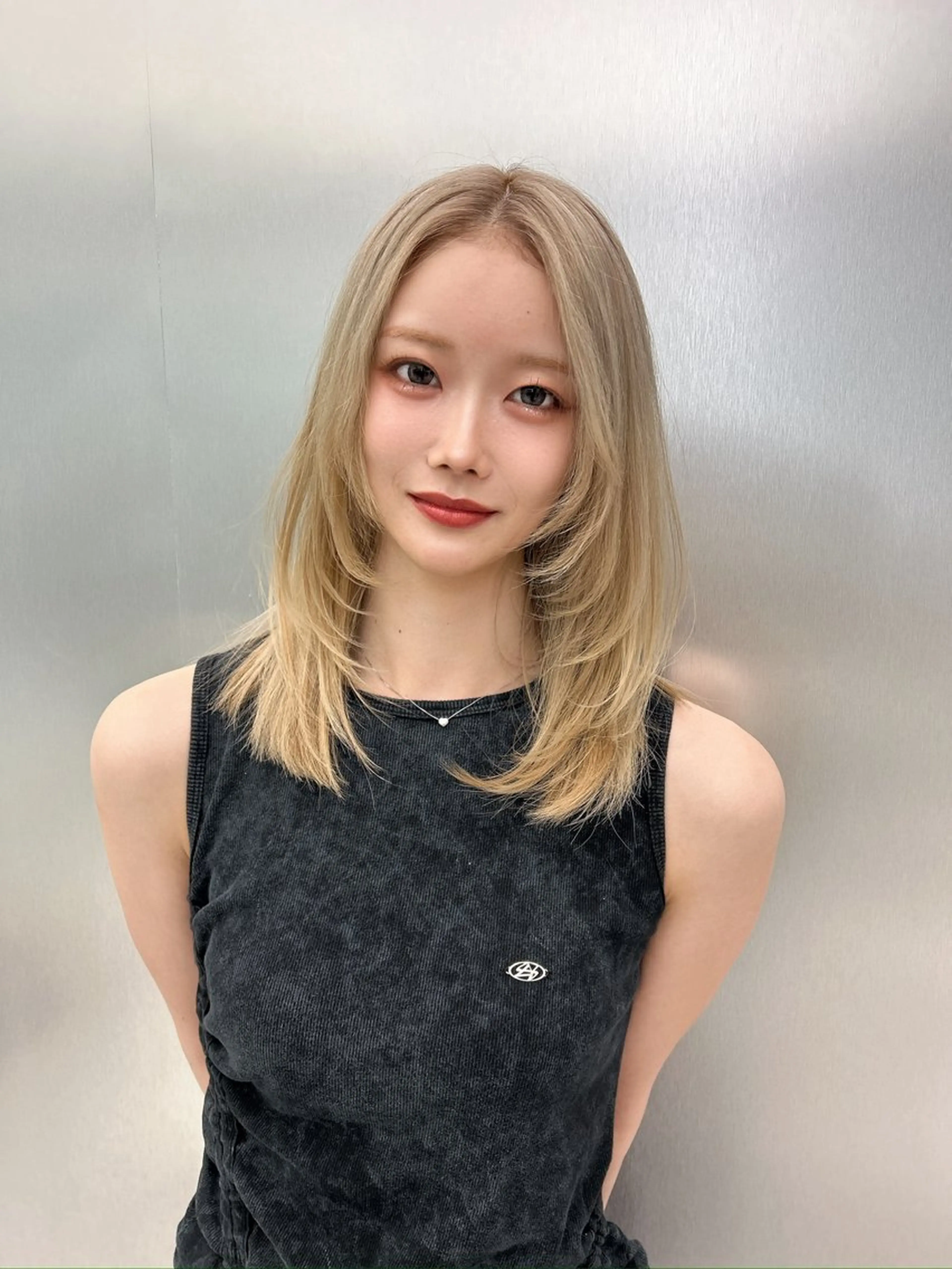 セミロング ヘアカラー トリートメント 心斎橋ヘアカラー ブリーチmarinaのヘアスタイル