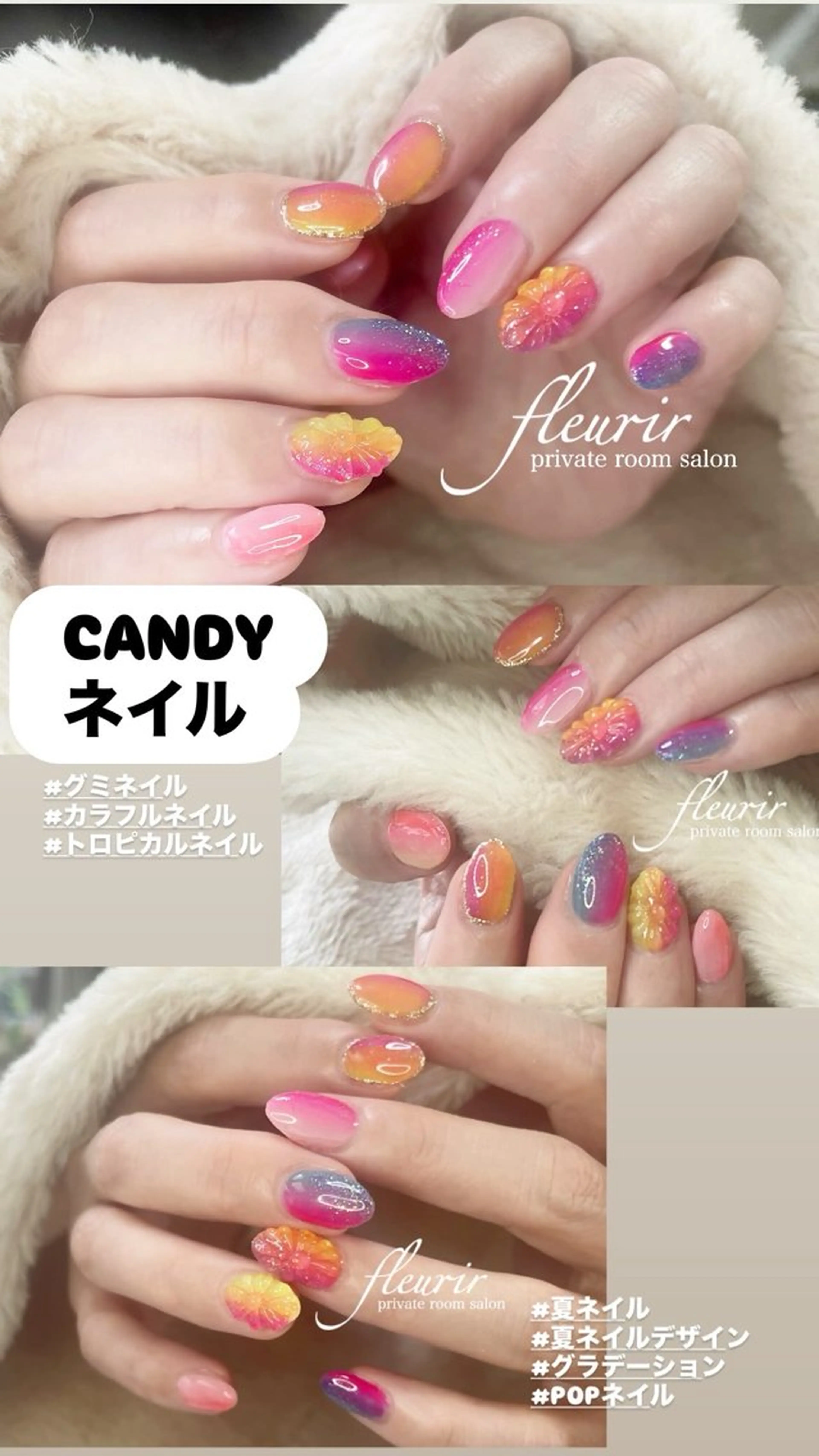 ネイル アートネイル ブルー クリアネイル フラワーネイル ラメ(グリッター) フルリール 【プライベートサロンのネイルデザイン