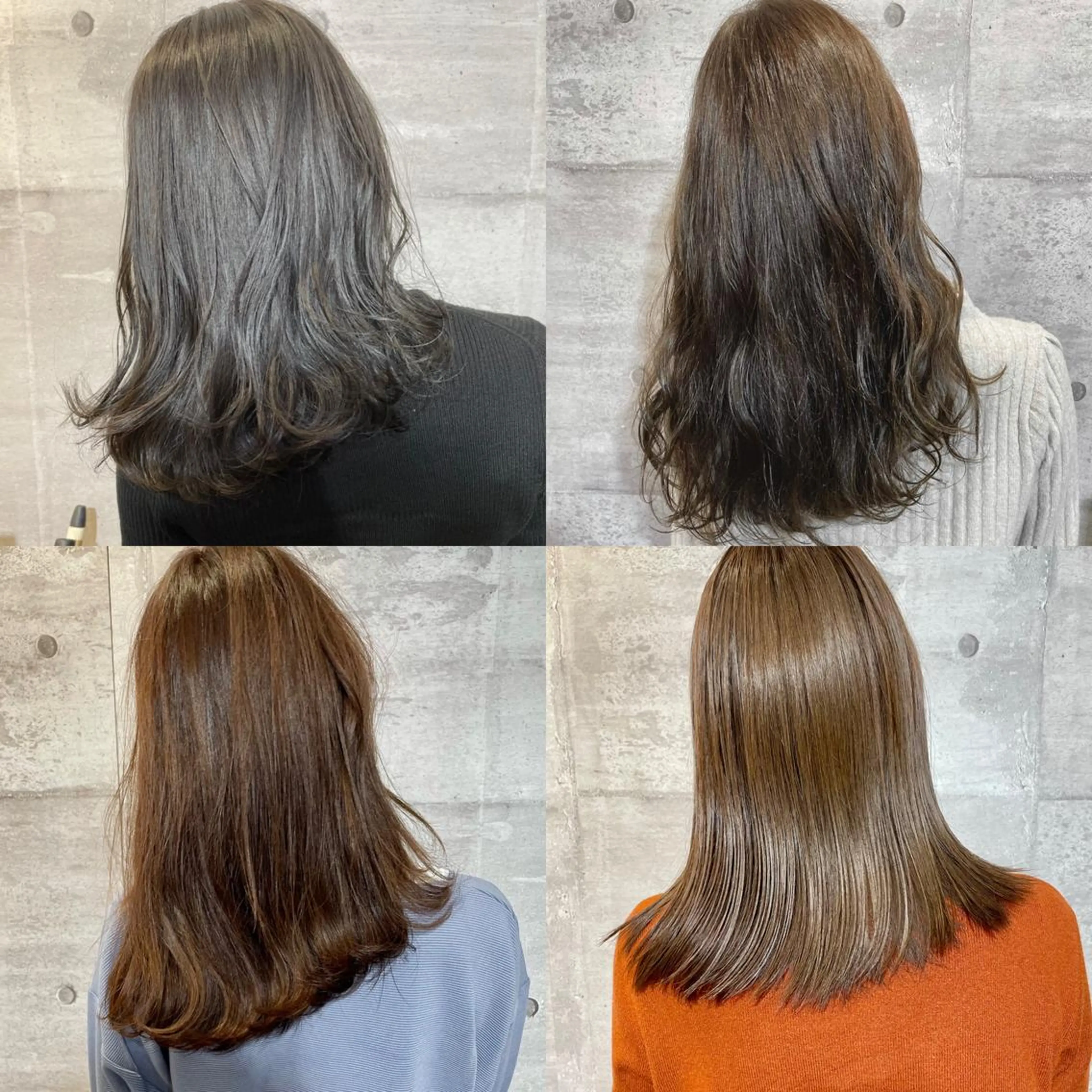 セミロング カラー アッシュ ハイライトカラー イルミナカラー インナーカラー テラコッタ カット ヘアカラー トリートメント 江上拓郎/ショート /酸性ストレートのヘアスタイル