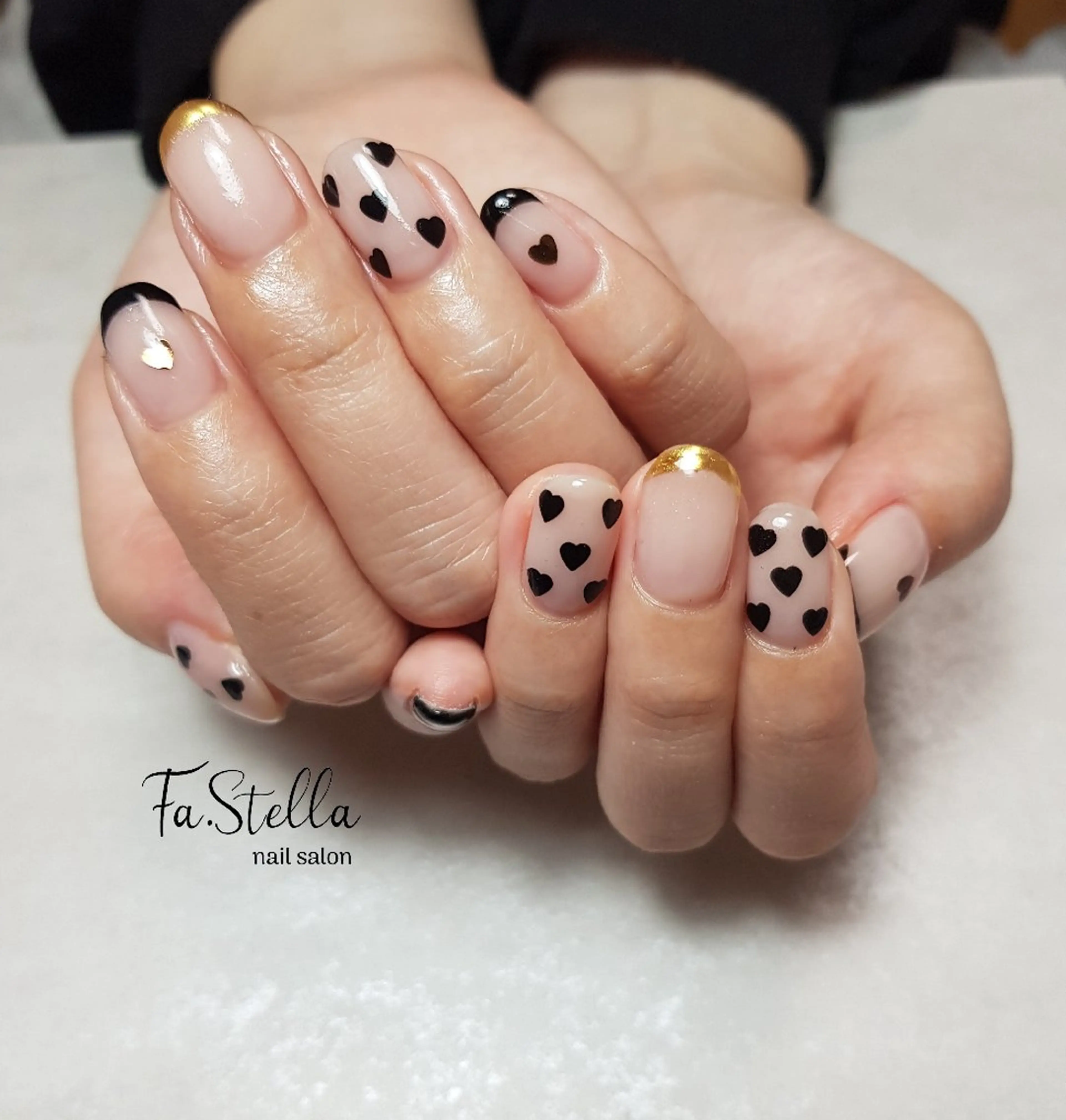 ネイル ジェルネイル ハート パラジェル ハンドネイル Fa.Stella ファステラ のネイルデザイン