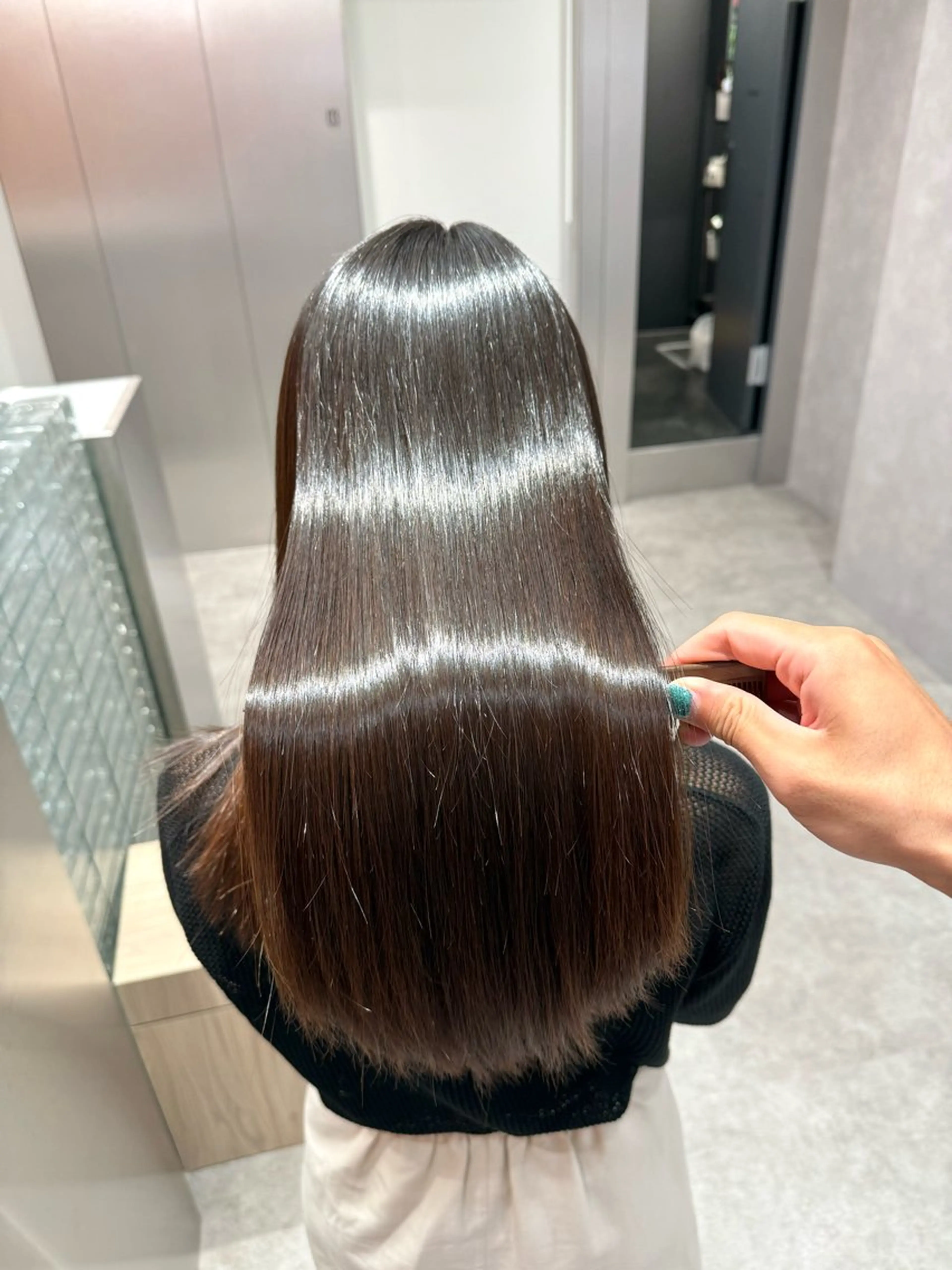 ロング カラー パーマ ヘアアレンジ 髪質改善 縮毛矯正 トリートメント ストレートパーマ 縮毛矯正 トリートメント salowin新宿East3階所属・艶美髪/髪質改善 /縮毛矯正/木元渓太のヘアスタイル