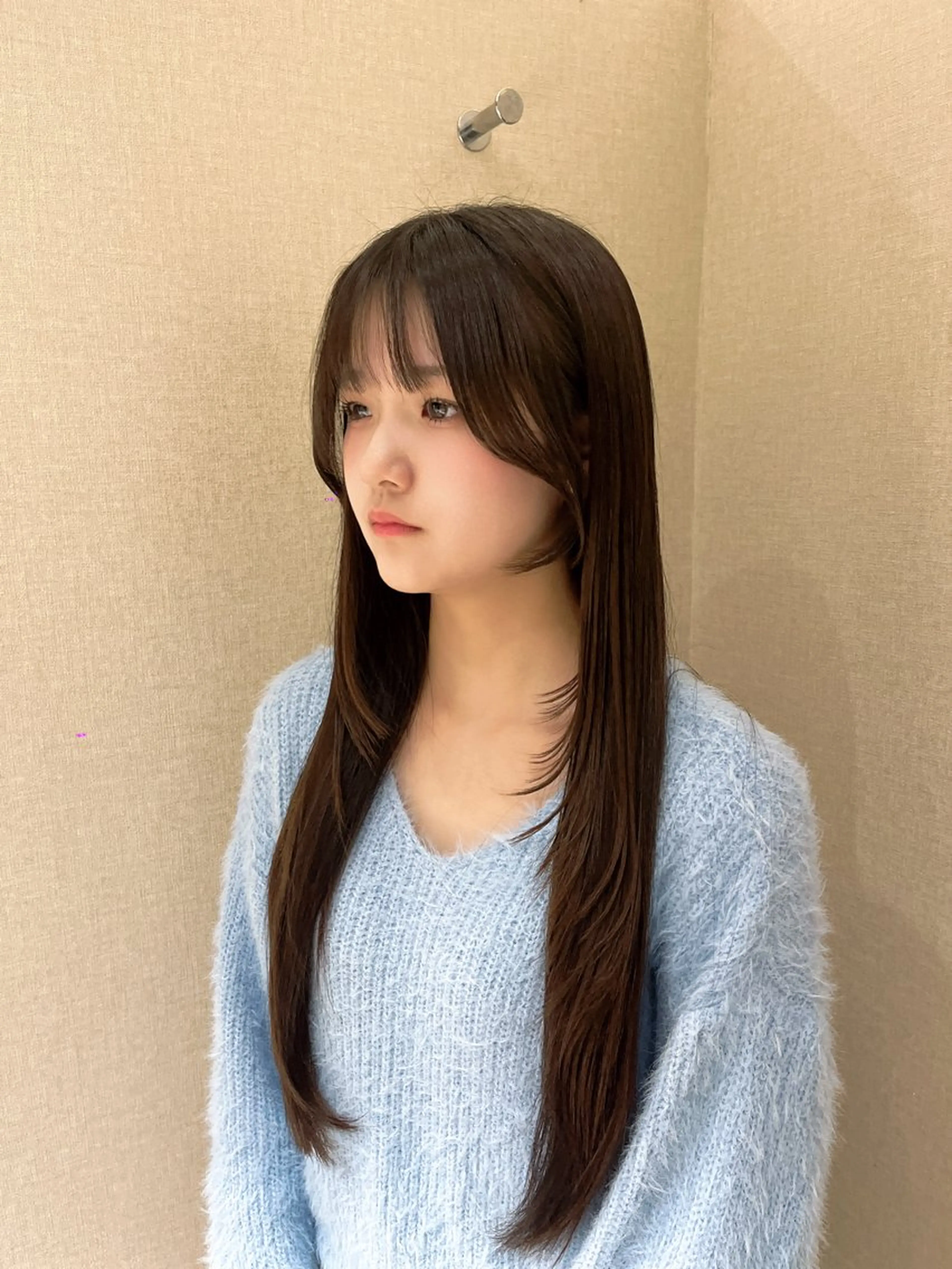 ロング カット 縮毛矯正 トリートメント 外川 生純美ೀ🌝のヘアスタイル