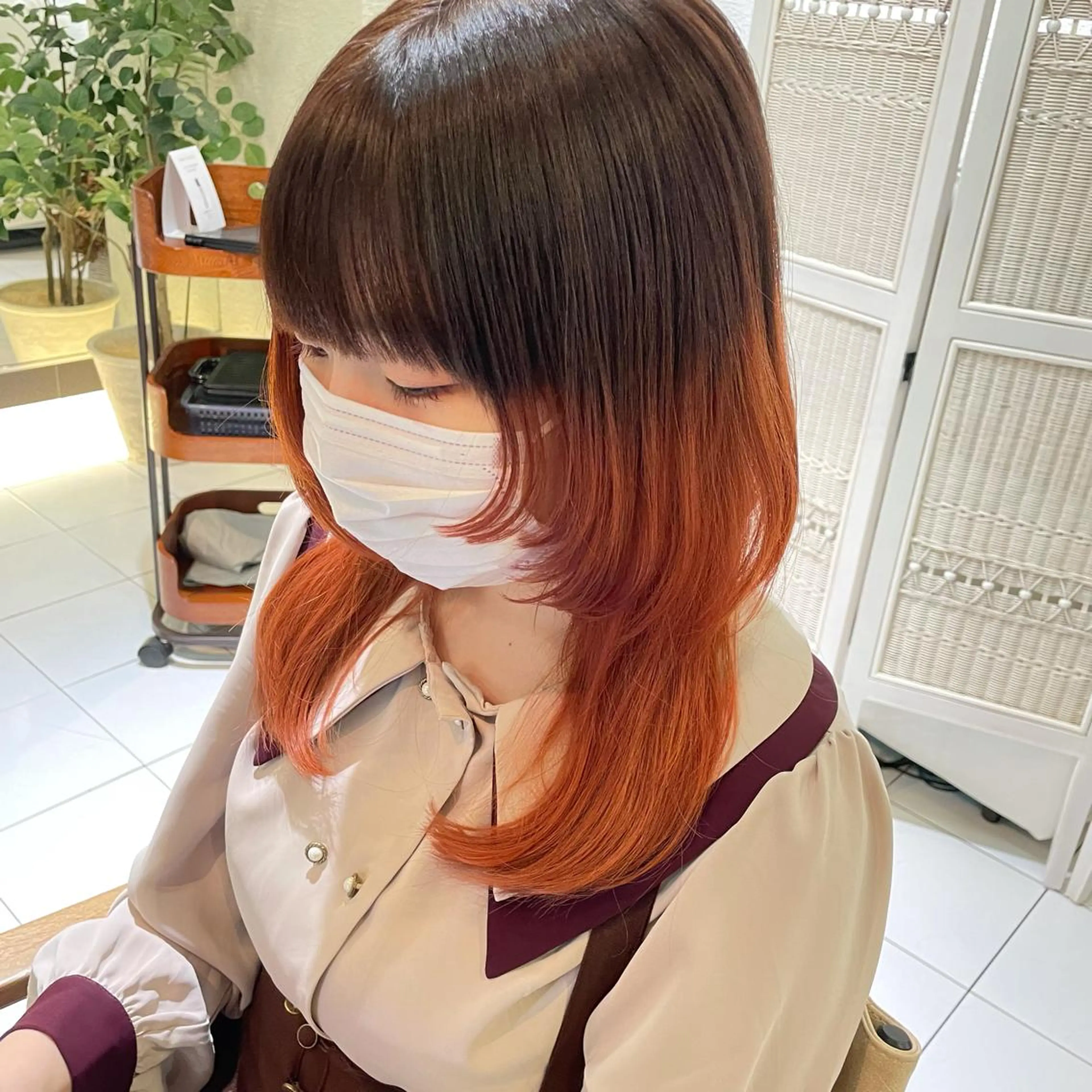 セミロング カラー グラデーションカラー ウルフカット 透明感カラー/ 寺田千雅子のヘアスタイル