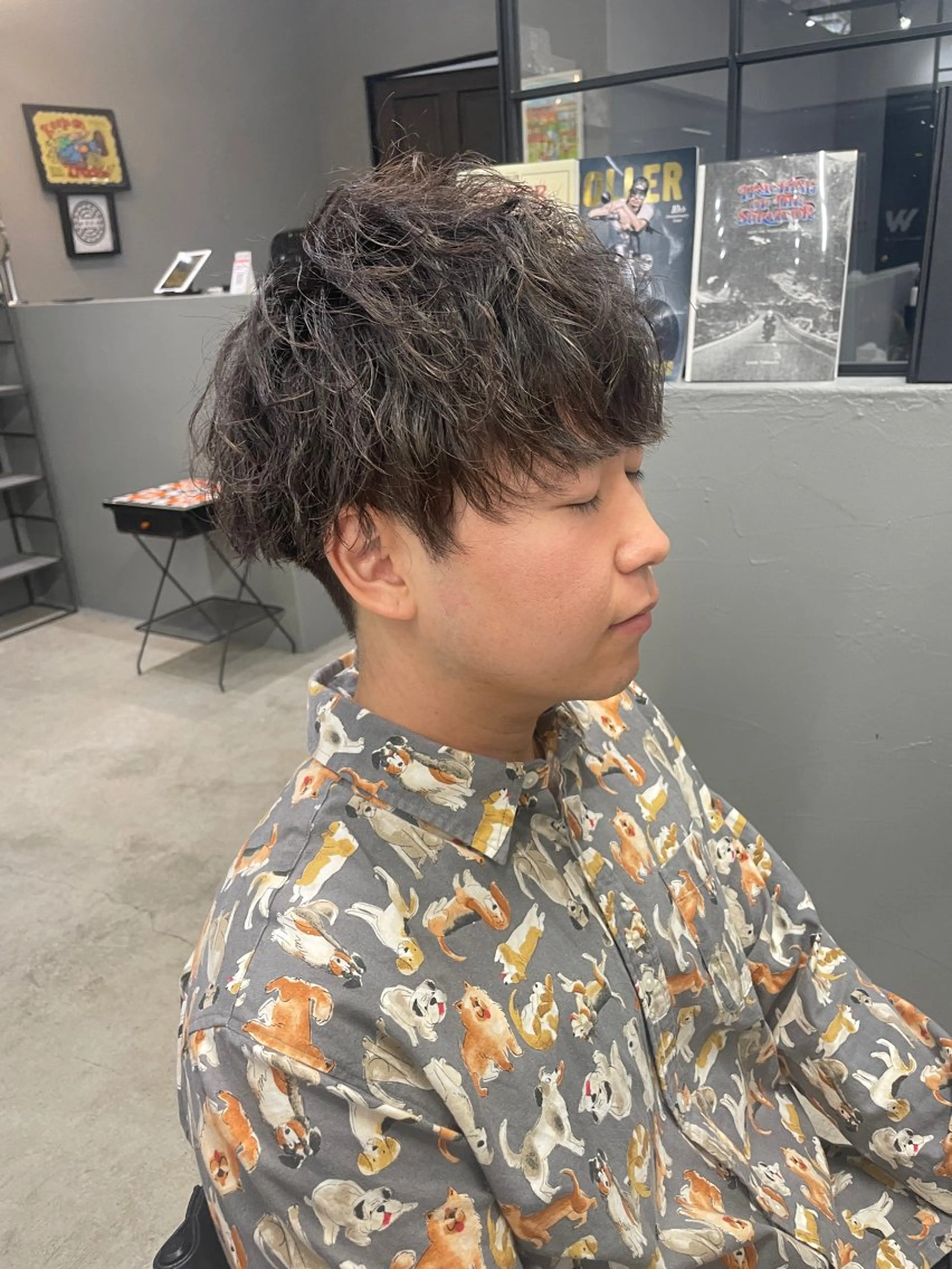 ショート パーマ メンズ カット パーマ メンズ専門サロン wokeのヘアスタイル