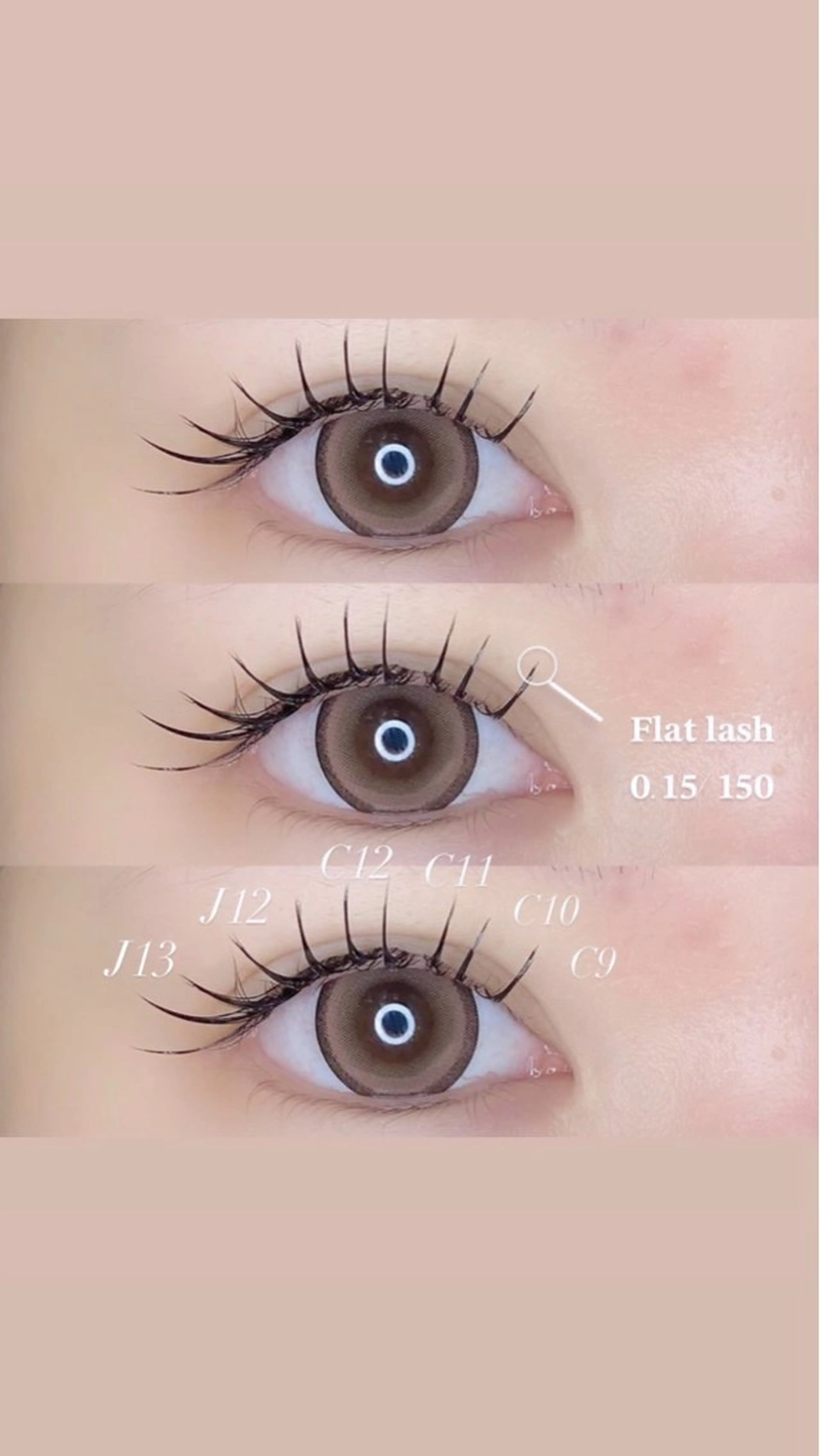 マツエク・マツパ 束感まつ毛 フラットラッシュ 韓国風マツエク パリジェンヌラッシュリフト ボリュームラッシュ 肌に馴染むハイトーン /ミルクティーカラーのヘアスタイル