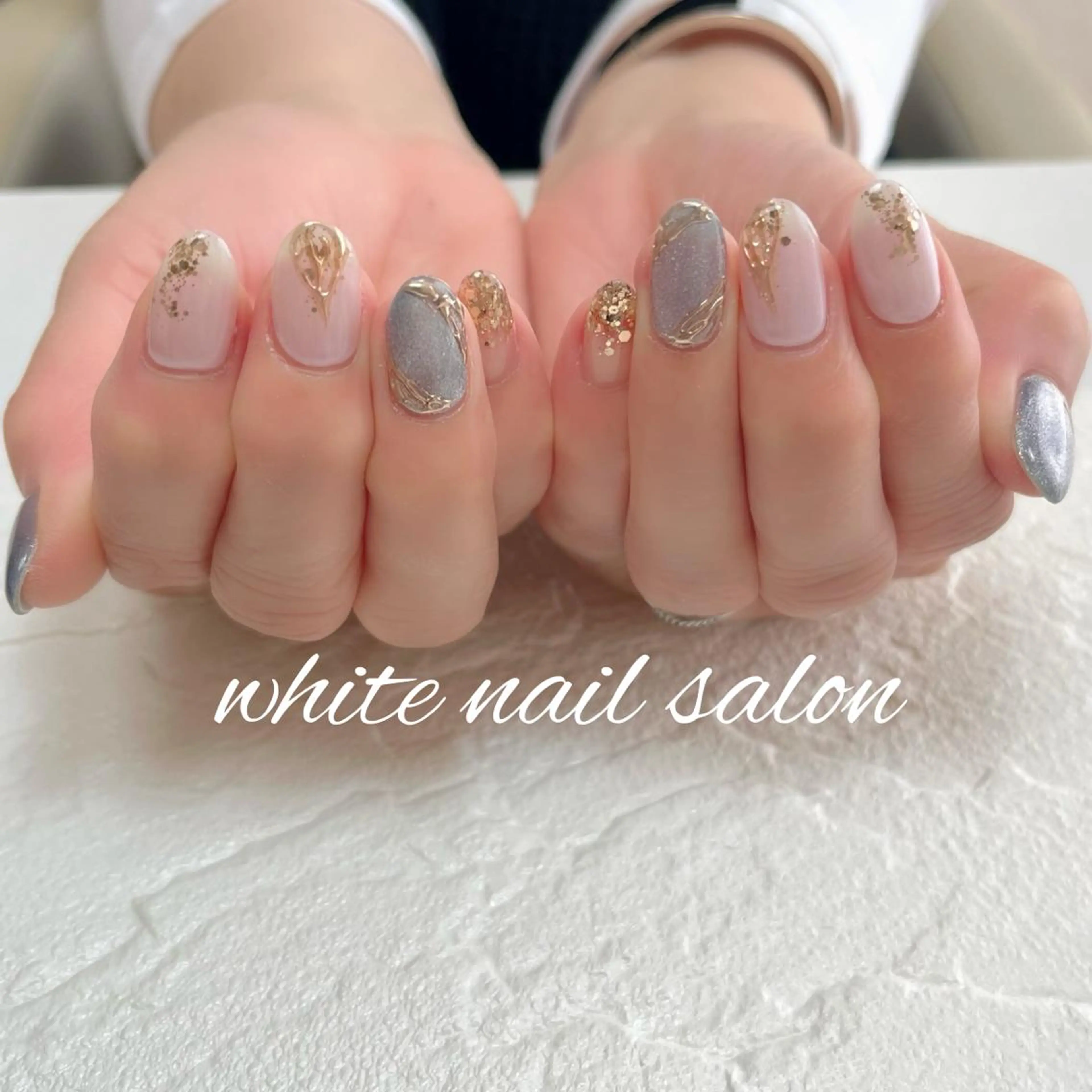 ネイル フットネイル ジェルネイル ハードジェル ラメ(グリッター) 持ち込み ハンドネイル white nail salonのネイルデザイン