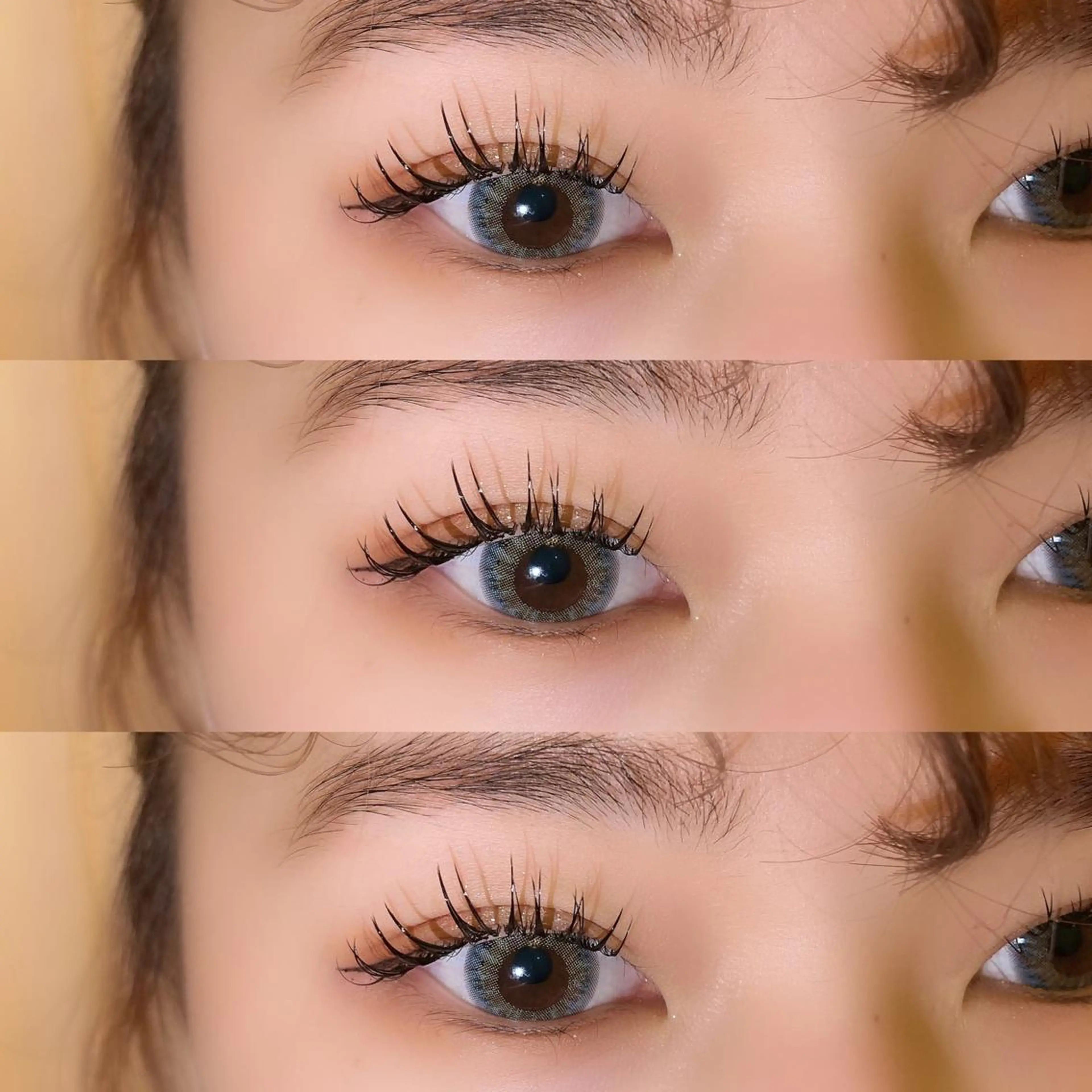 マツエク・マツパ パリジェンヌラッシュリフト まつげパーマ 下まつげエクステ 一重×まつ毛パーマ アップワードラッシュ 肌に馴染むハイトーン /ミルクティーカラーのヘアスタイル