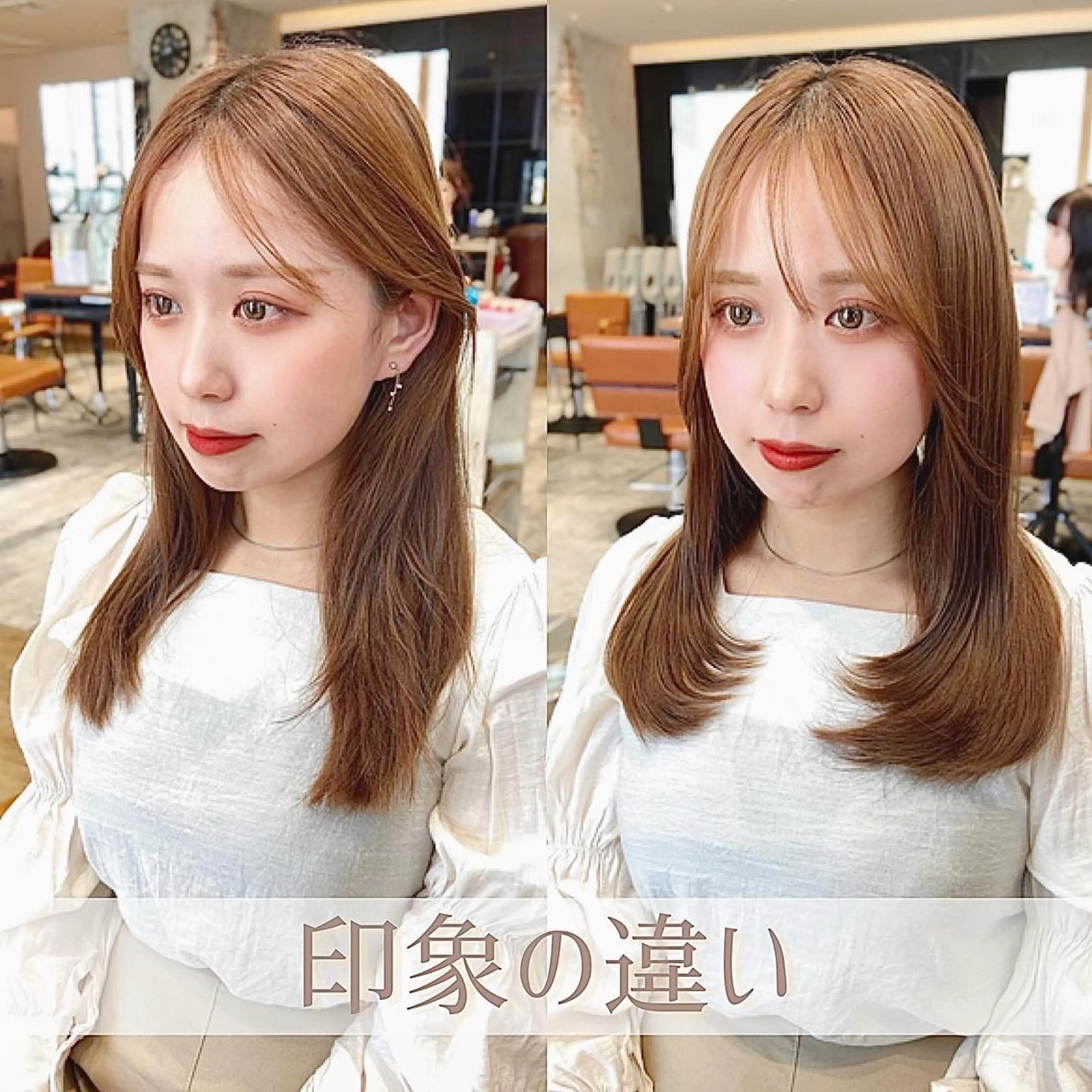 ミディアム 韓国風ヘア レイヤーカット 似合わせカット Surpass所属・🌈小顔似合わせ SHIHO🌈のヘアスタイル