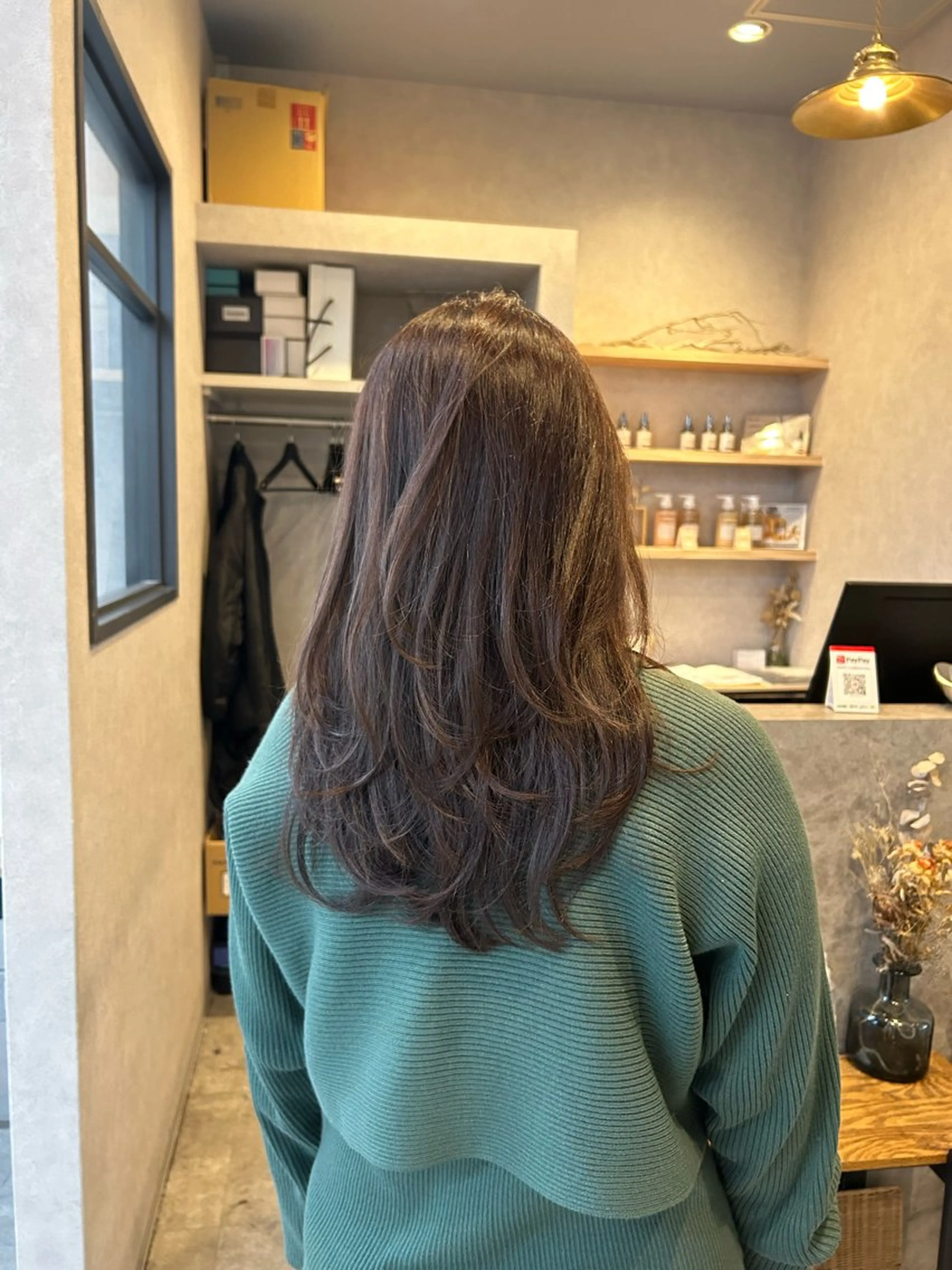 ミディアム カラー ラベンダーカラー ハイレイヤー レイヤーカット いなみね はるきのヘアスタイル
