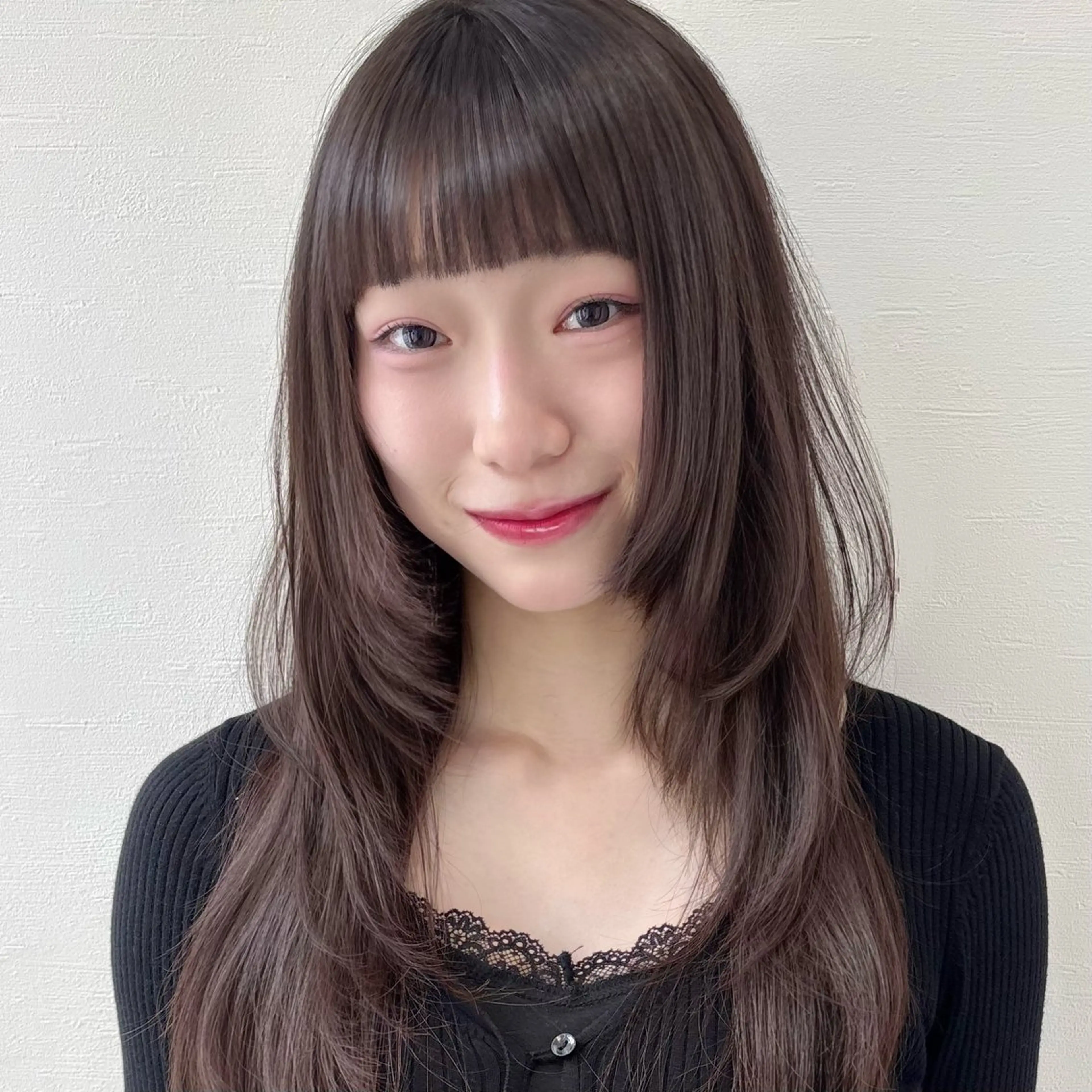 ロング カラー 似合わせ前髪／ 小顔カット🎀そうのヘアスタイル