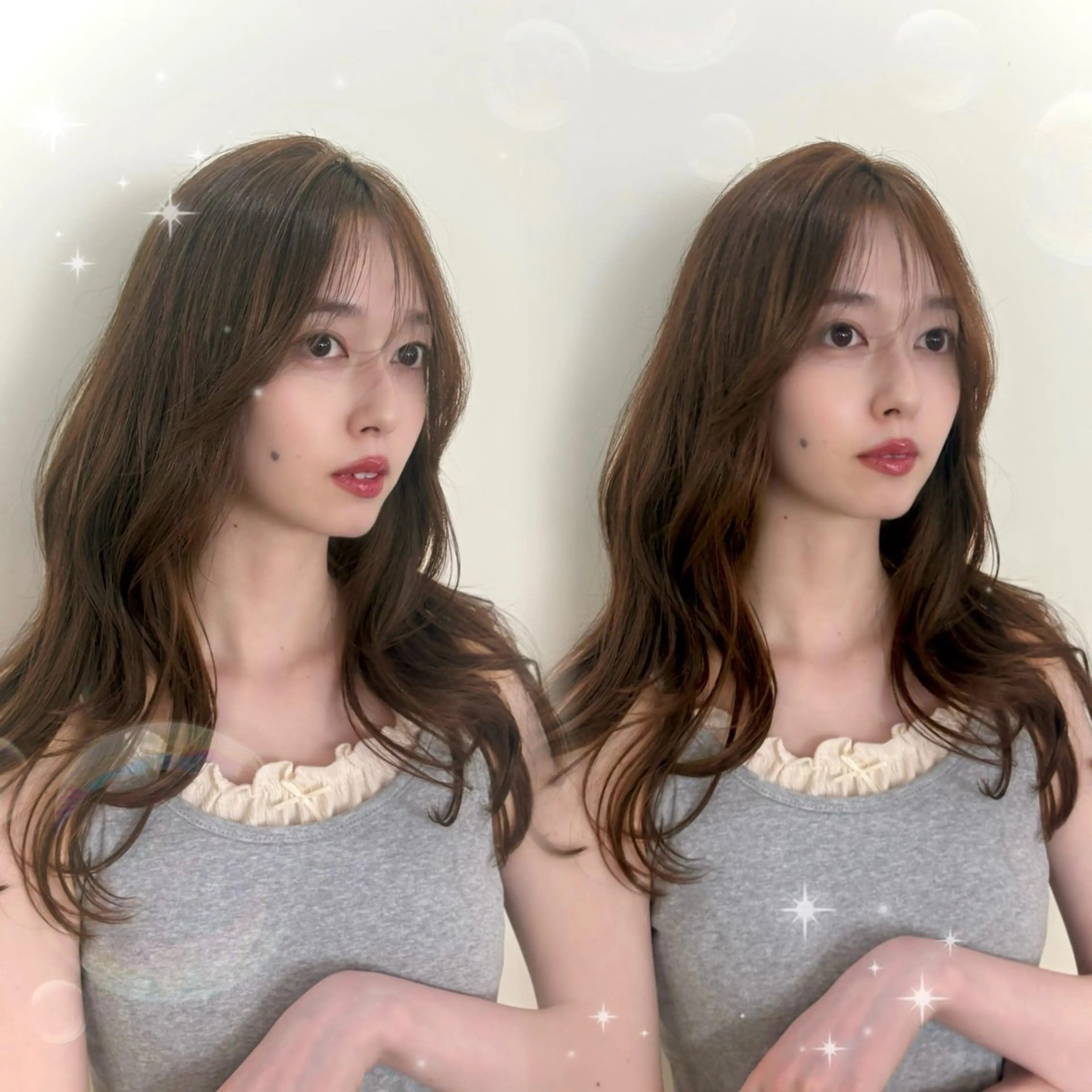 🎀🌙《垢抜け似合わせ》カット＋前髪縮毛矯正＋透明感カラー🪄︎︎✨の写真