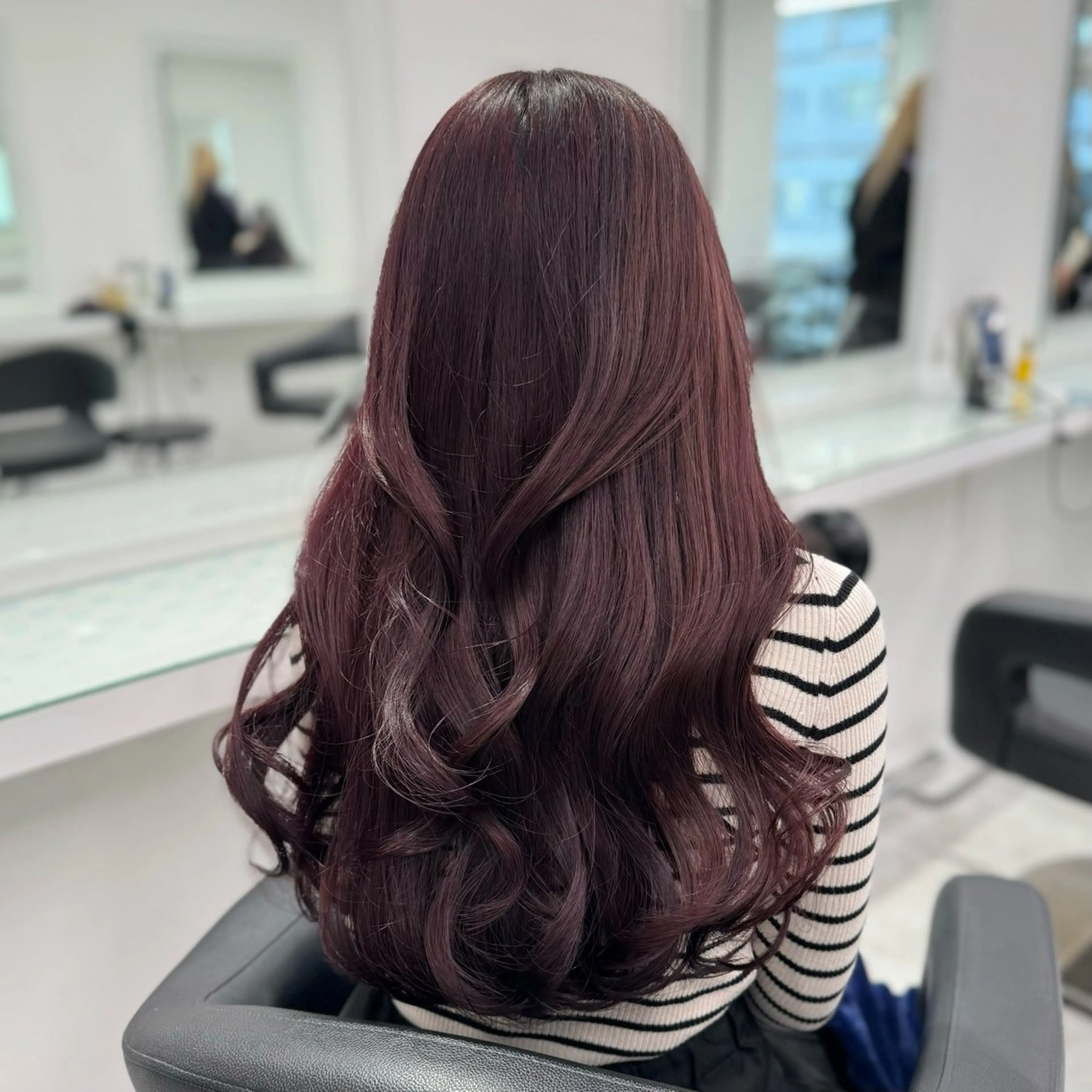 ロング カラー ヘアカラー トリートメント 韓国っぽ♡寒色/暗髪 🫧MOEKA🦋のヘアスタイル