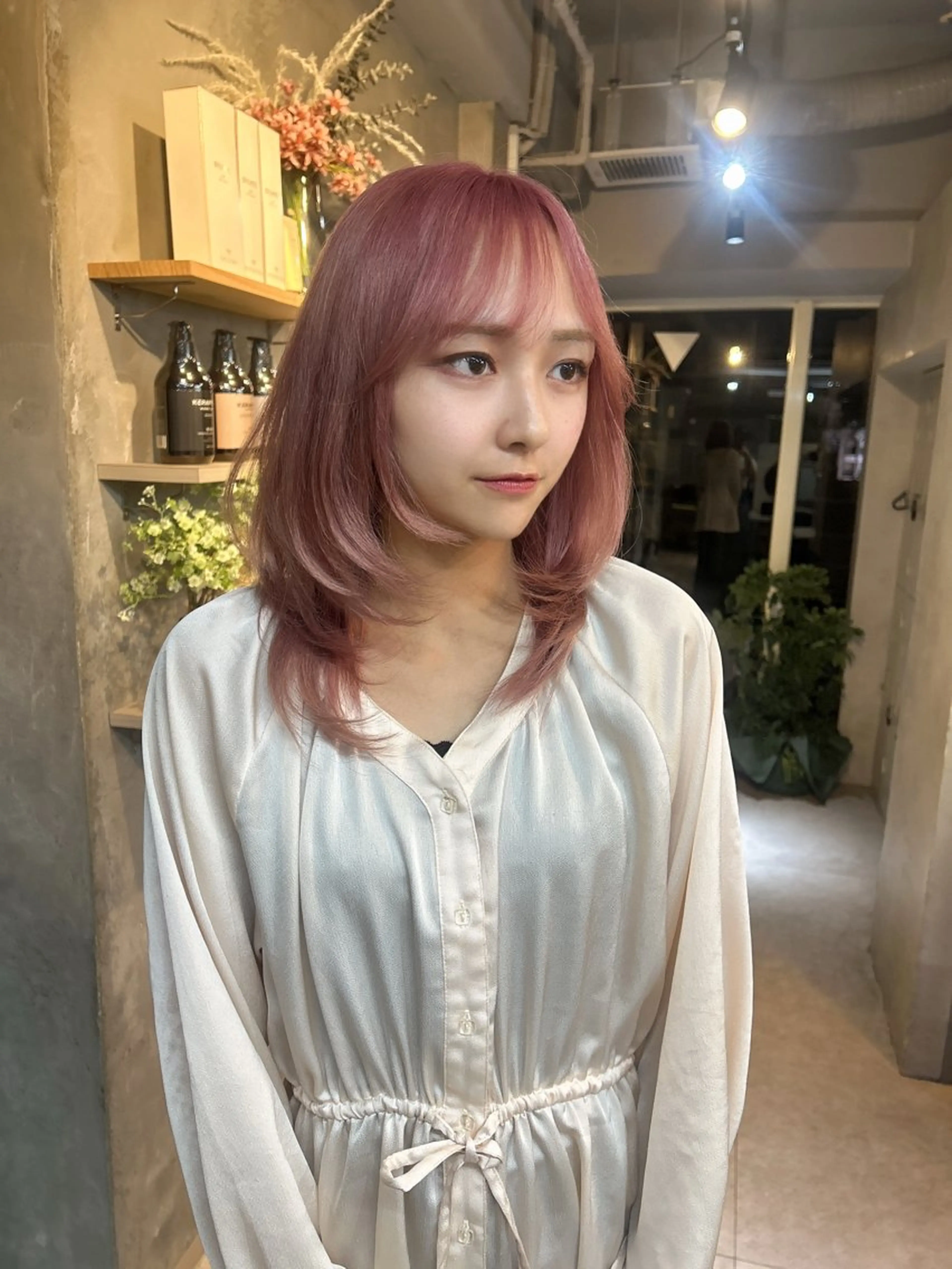 セミロング カラー ヘアカラー 心斎橋ヘアカラー ブリーチmarinaのヘアスタイル